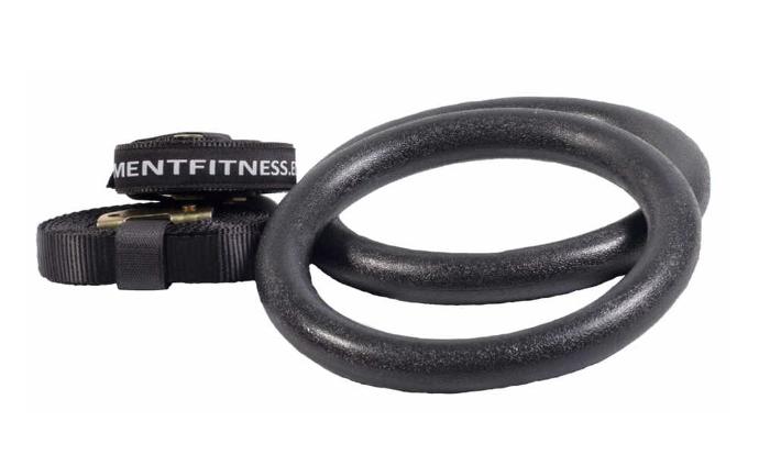Plastic gymnastic rings with belts