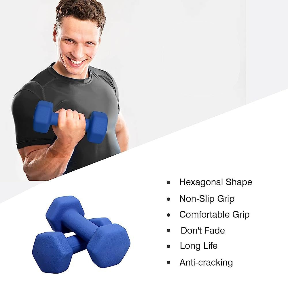 YALLA HomeGym 10Kg Neoprene Dumbbells Set of 6 Dumbbells for Men & Women