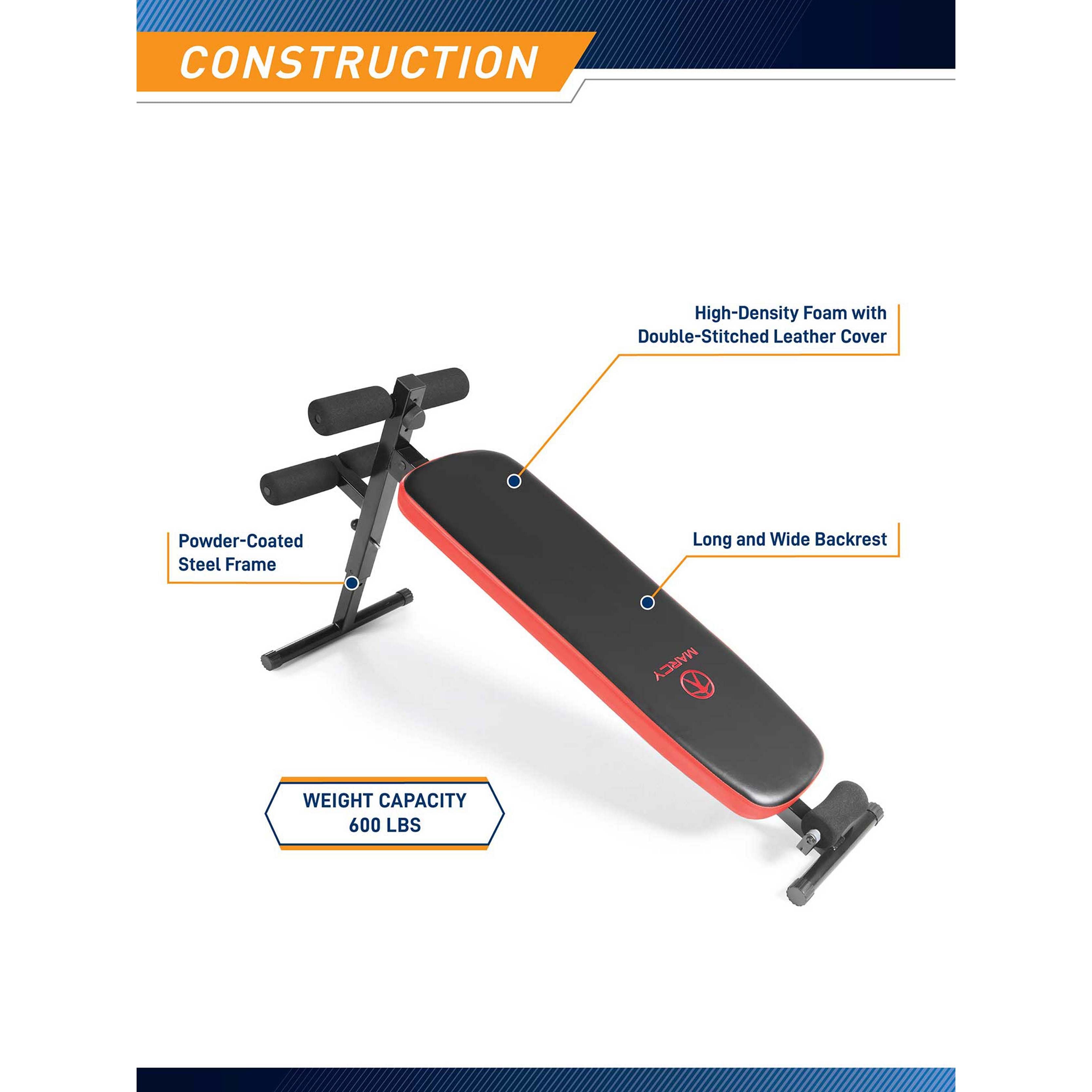 Marcy Utility Bench with Headrest | Slant Board | SB 4606