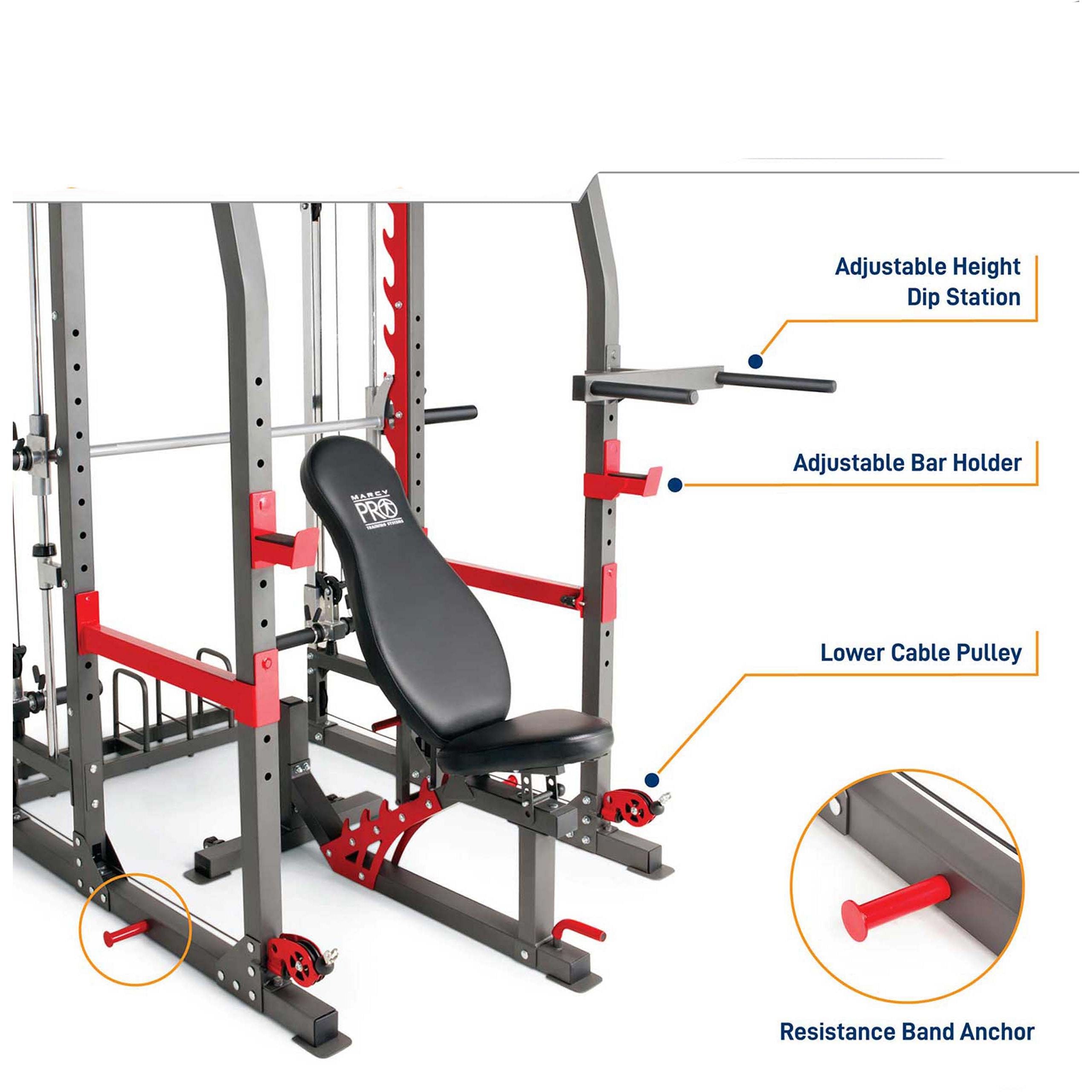 Marcy Pro Smith Machine Home Gym Training System Cage | SM 4903