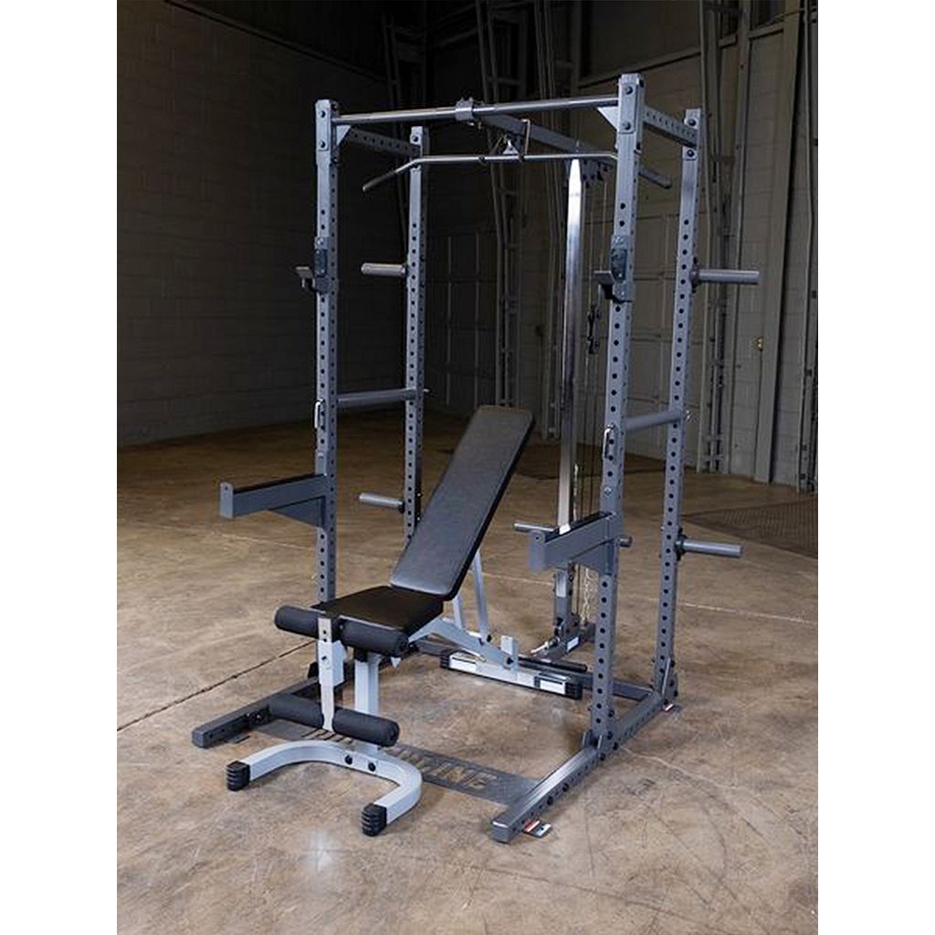 حامل Body Solid Half Rack 500 مع حوامل J ومجموعة أذرع أمان، PPR500