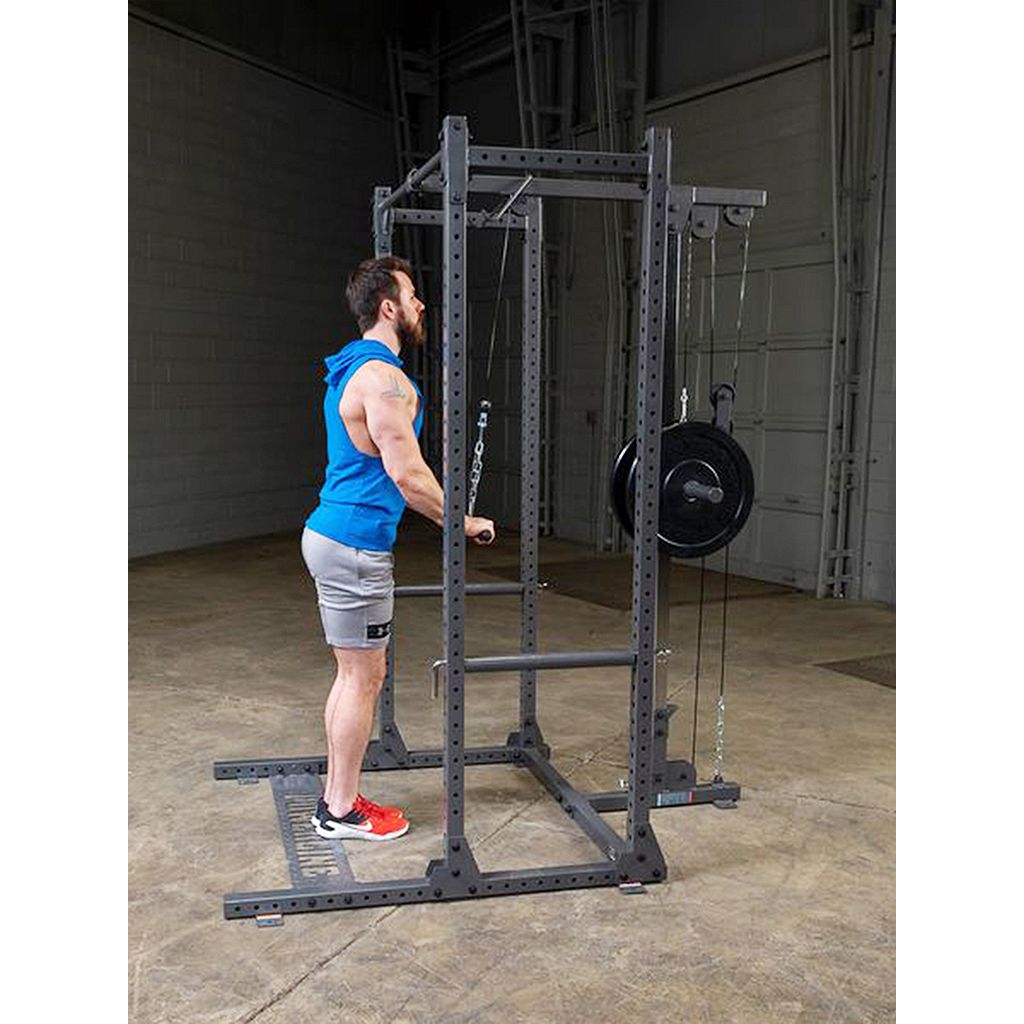حامل Body Solid Half Rack 500 مع حوامل J ومجموعة أذرع أمان، PPR500