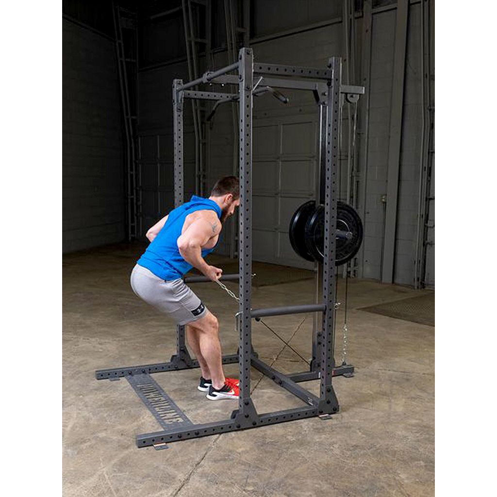 حامل Body Solid Half Rack 500 مع حوامل J ومجموعة أذرع أمان، PPR500