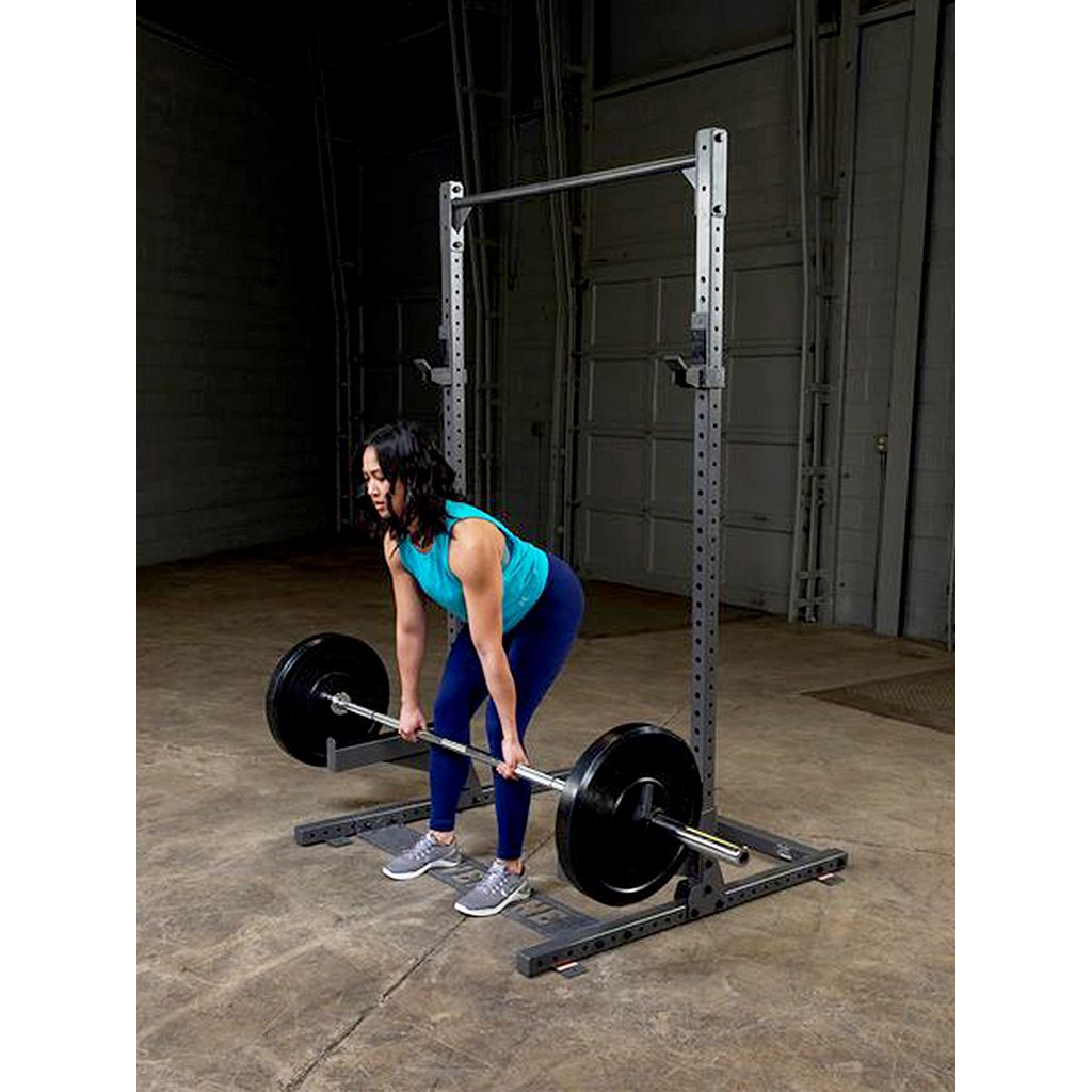حامل Body Solid Half Rack 500 مع حوامل J ومجموعة أذرع أمان، PPR500