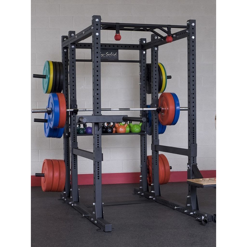 حامل الطاقة المزدوج Body Solid SPR1000 مع قضبان متوازية وامتدادات خلفية