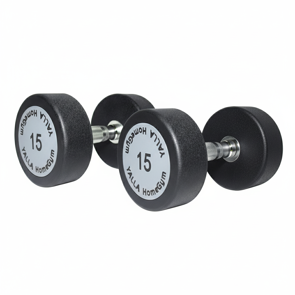 YALLA HomeGym 15KG Premium Round Dumbbells, Durable Weights for Home & Gym Workouts
