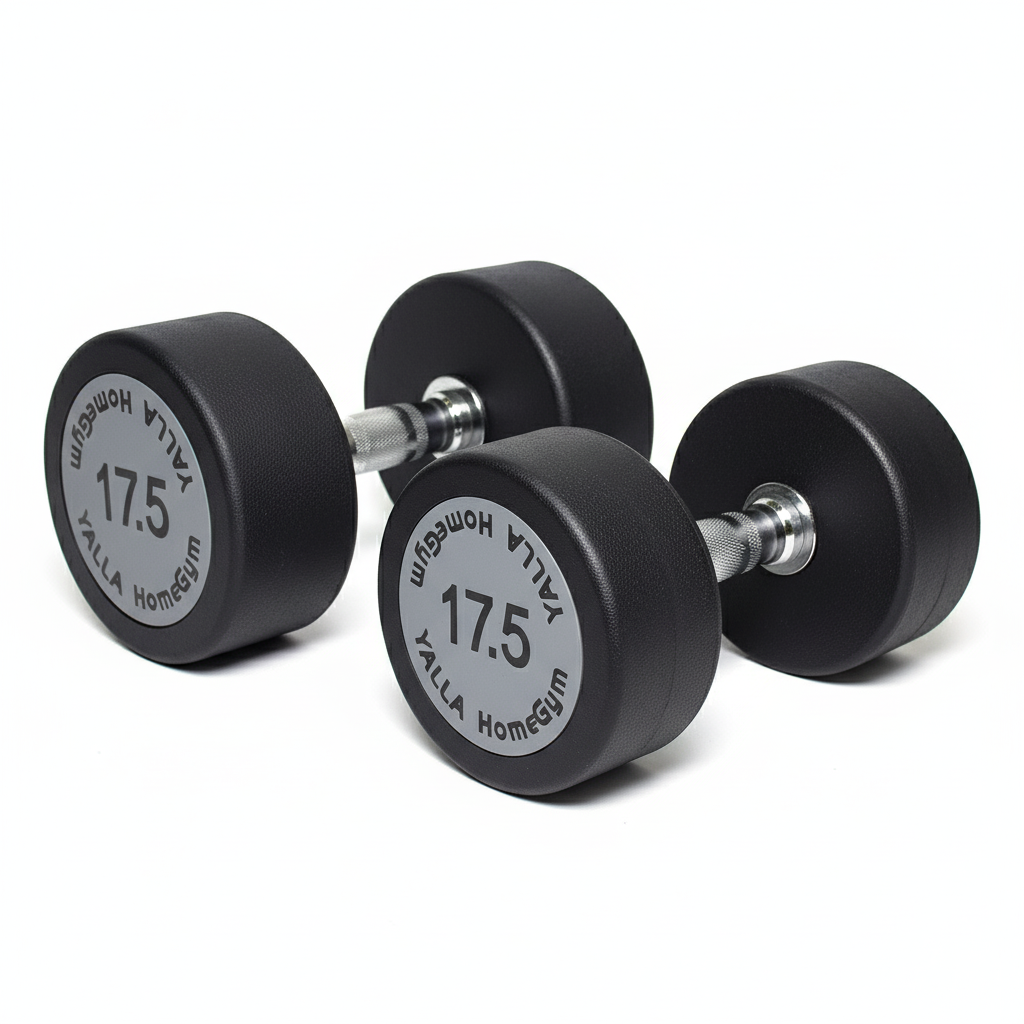 YALLA HomeGym 17.5KG Premium Round Dumbbells, Durable Weights for Home & Gym Workouts