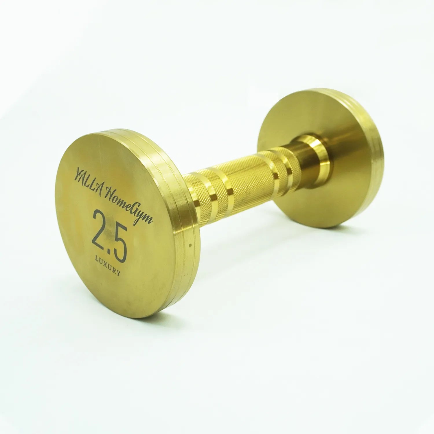 YALLA HomeGym 2.5KG Luxury Gold Plated Premium Round Dumbbells, Exclusive Edition Dumbbells, For Training, Gift &amp; Showcase