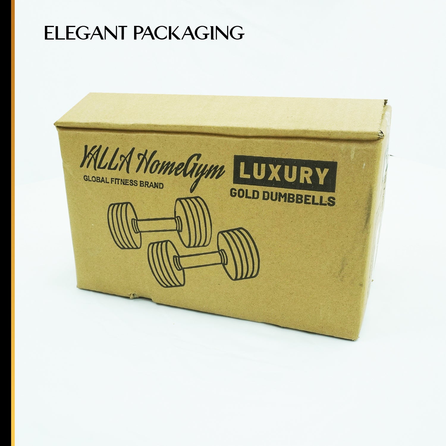 YALLA HomeGym 15KG Luxury Gold Plated Premium Round Dumbbells, Exclusive Edition Dumbbells, For Training, Gift & Showcase