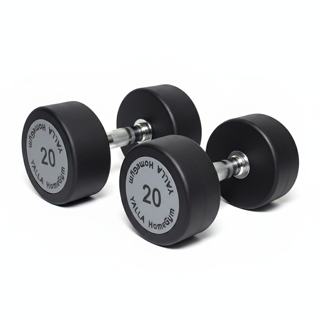 YALLA HomeGym 20KG Premium Round Dumbbells, Durable Weights for Home & Gym Workouts