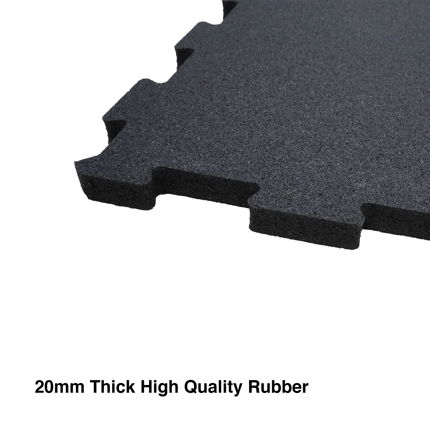 20MM Black Rubber Heavy-Duty Floor Exercise Mat , Interlocking Floor Tiles