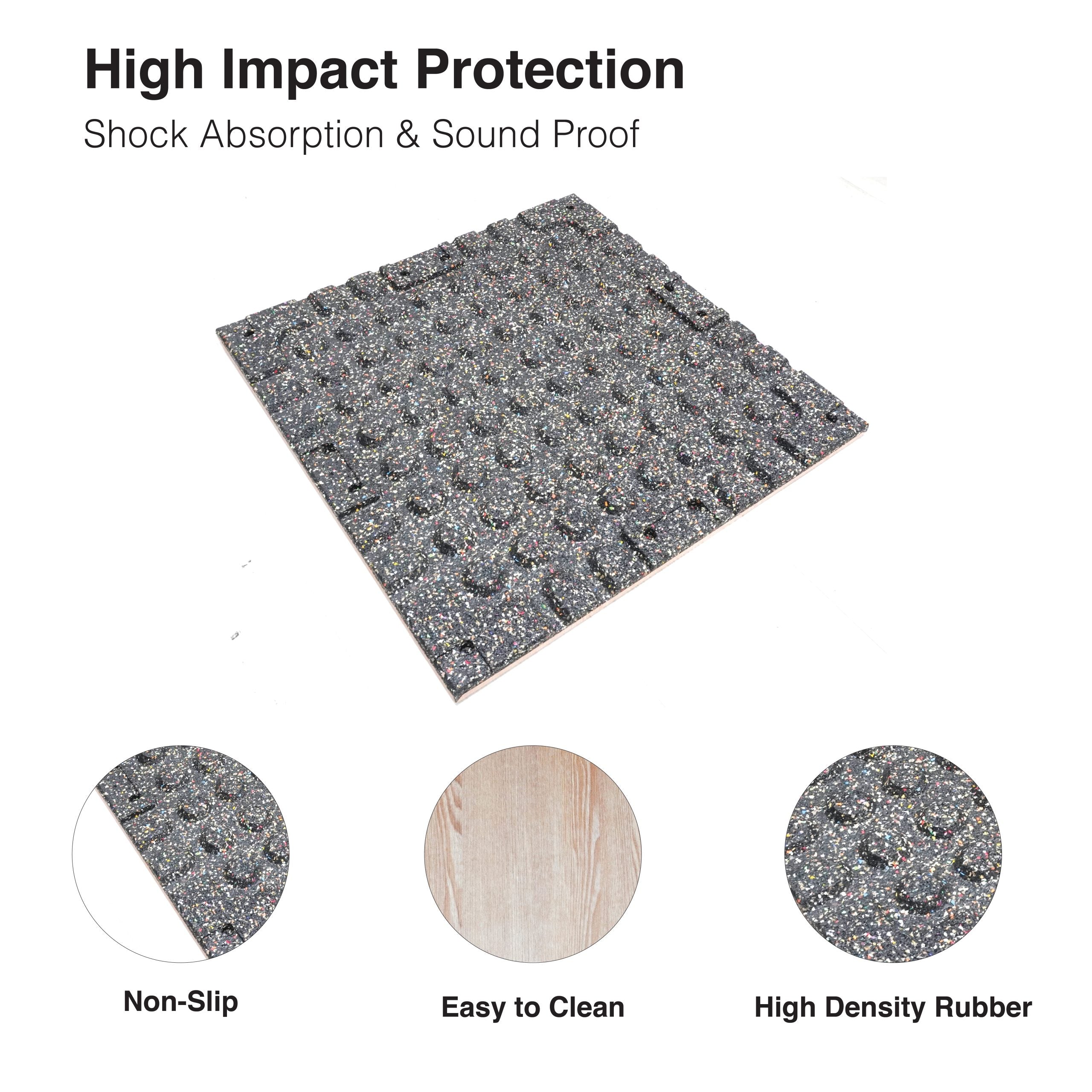 YALLA HomeGym Premium 20MM Wood Rubber Gym Floor Mats