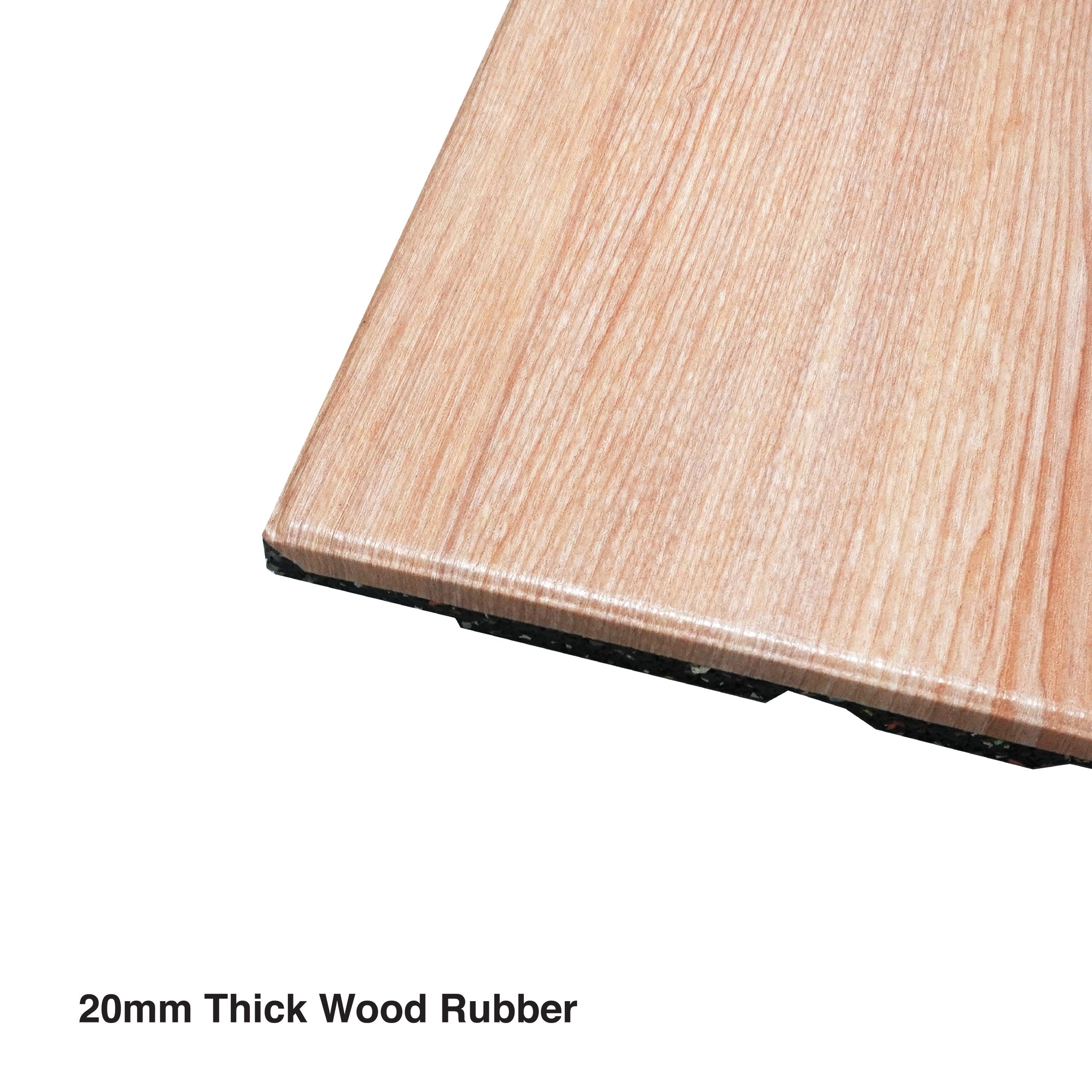 YALLA HomeGym Premium 20MM Wood Rubber Gym Floor Mats