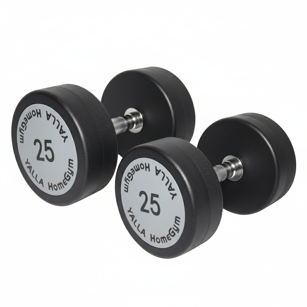 YALLA HomeGym 25KG Premium Round Dumbbells, Durable Weights for Home & Gym Workouts