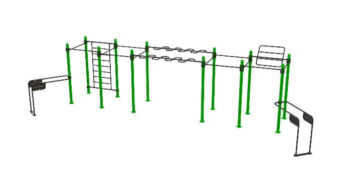 Extended calisthenics outdoor training station (15 users)