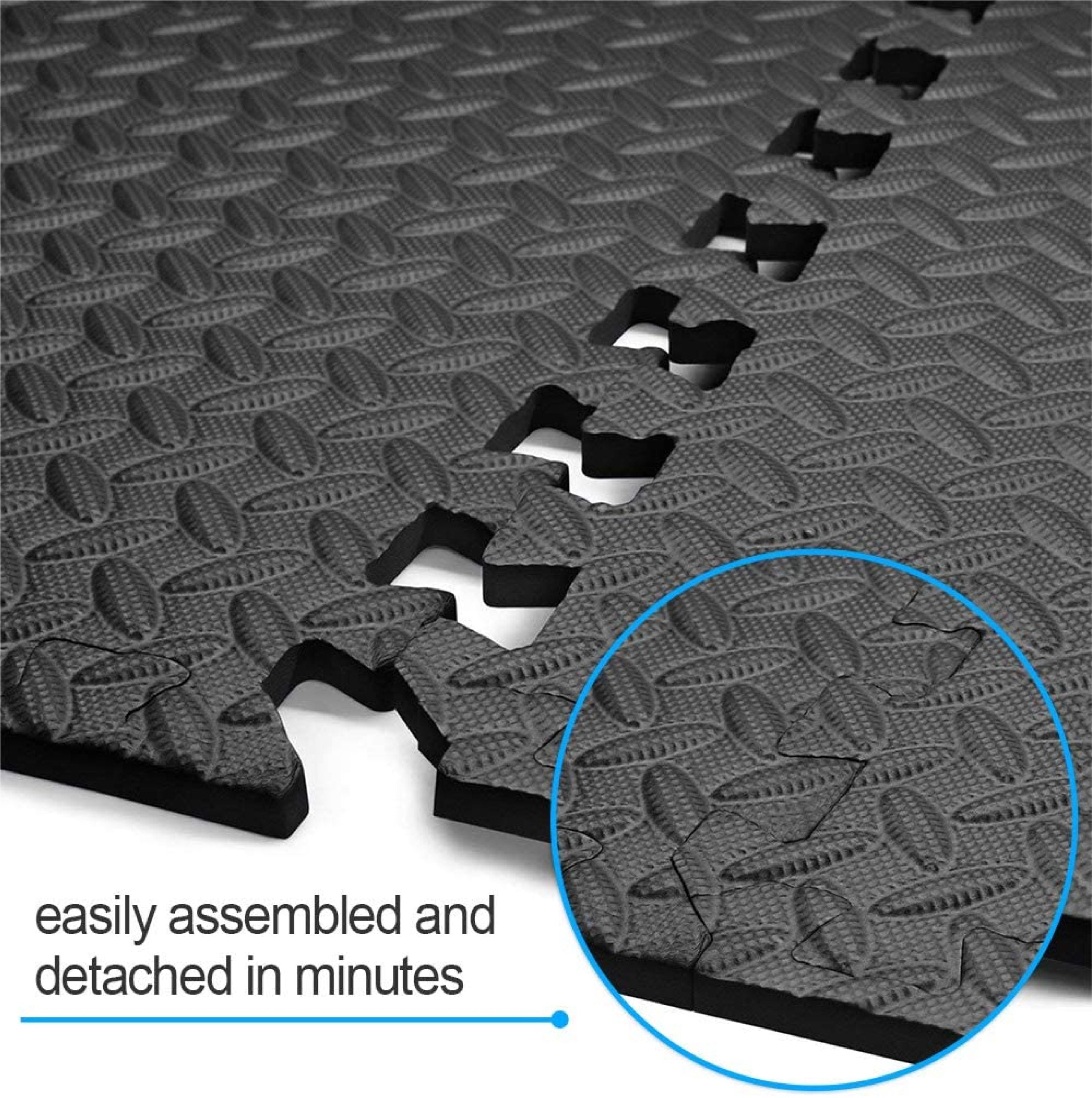 YALLA HomeGym 10MM EVA Foam Interlocking Floor Mats, Puzzle Flooring Tiles