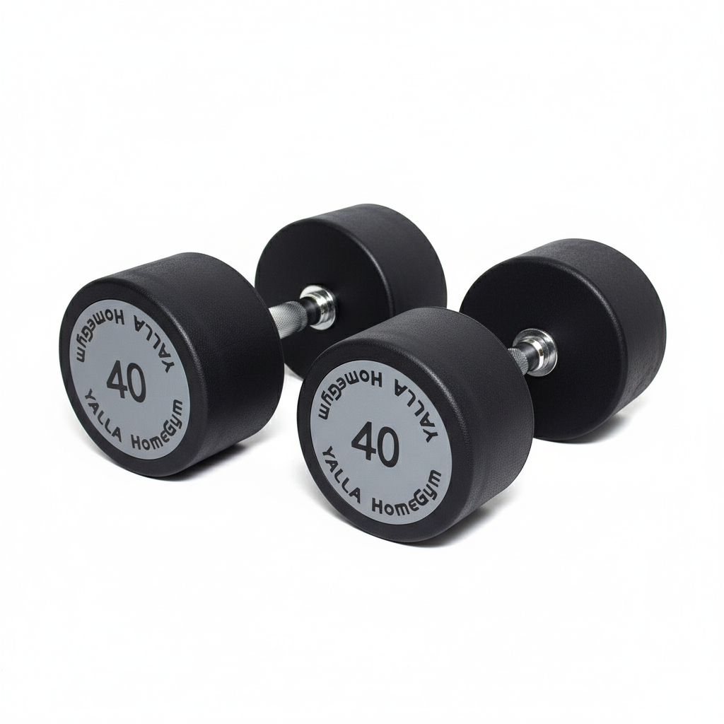 YALLA HomeGym 40KG Premium Round Dumbbells, Durable Weights for Home & Gym Workouts