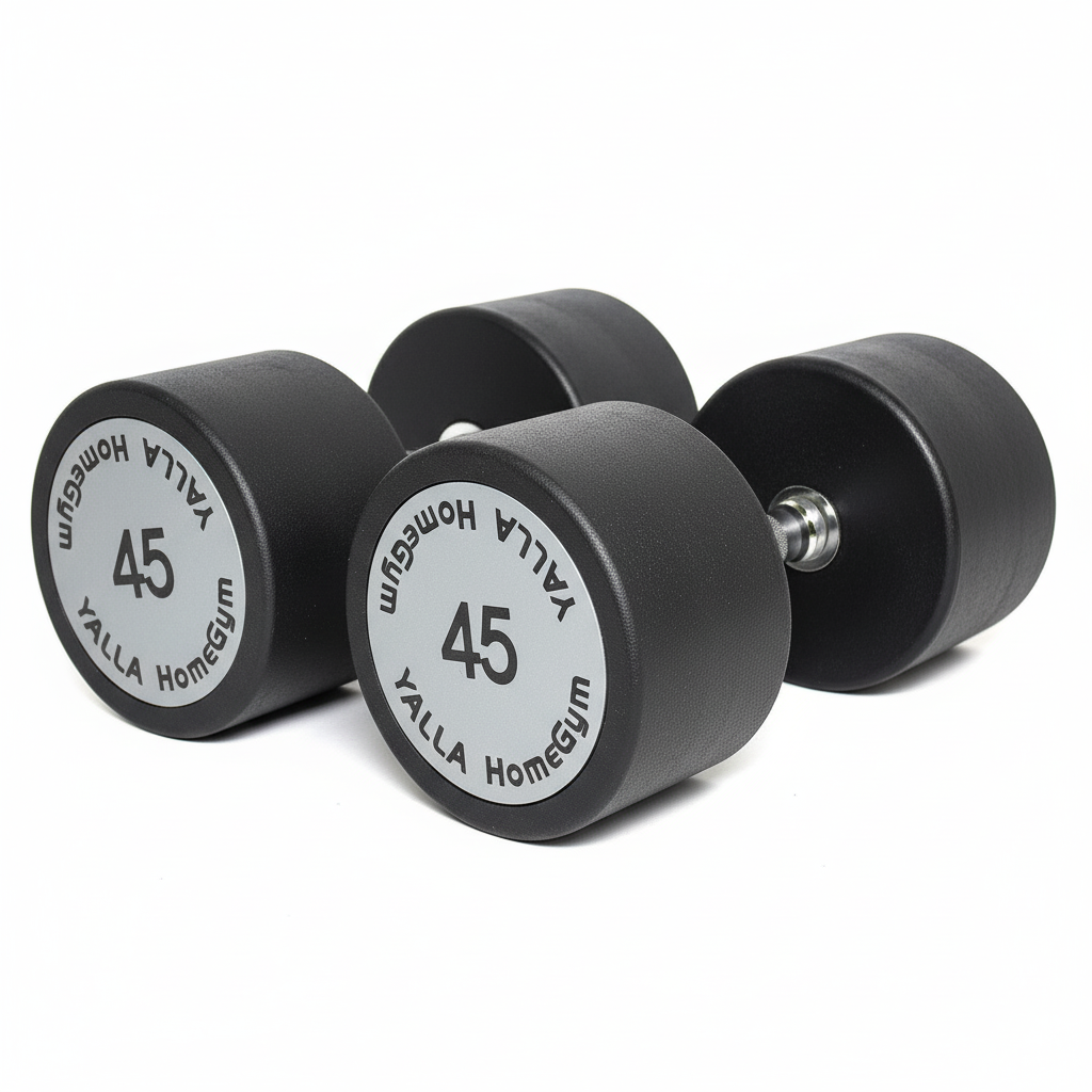 YALLA HomeGym 45KG Premium Round Dumbbells, Durable Weights for Home & Gym Workouts