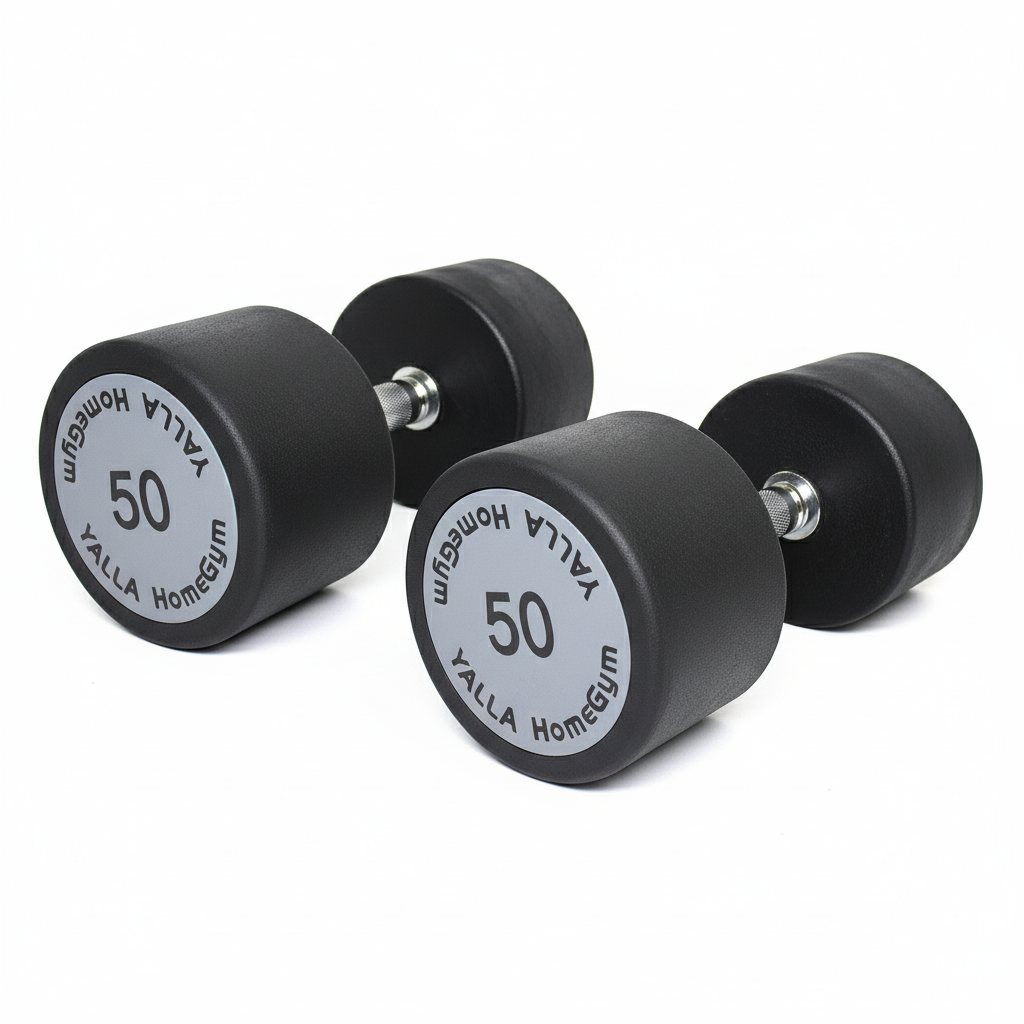 YALLA HomeGym 50KG Premium Round Dumbbells, Durable Weights for Home & Gym Workouts