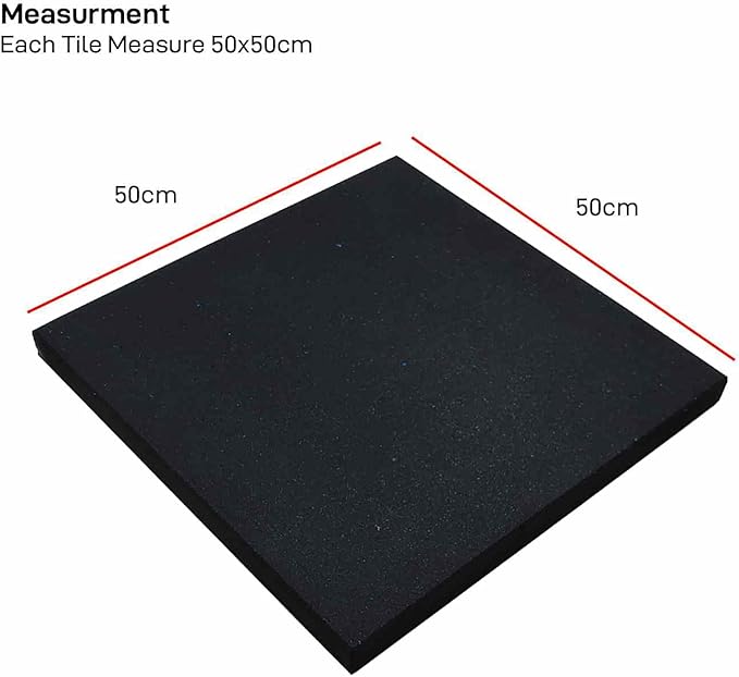40MM EXTRA THICK Rubber Heavy-Duty Gym Floor Mat, Rubber Floor Tiles, (1 SQUARED METER)