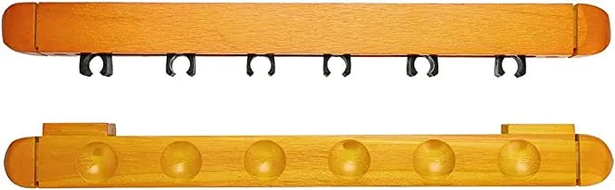 YALLA HomeGym Yellow Wall Mount 6 Billiard Pool Cue Sticks Holder Rack