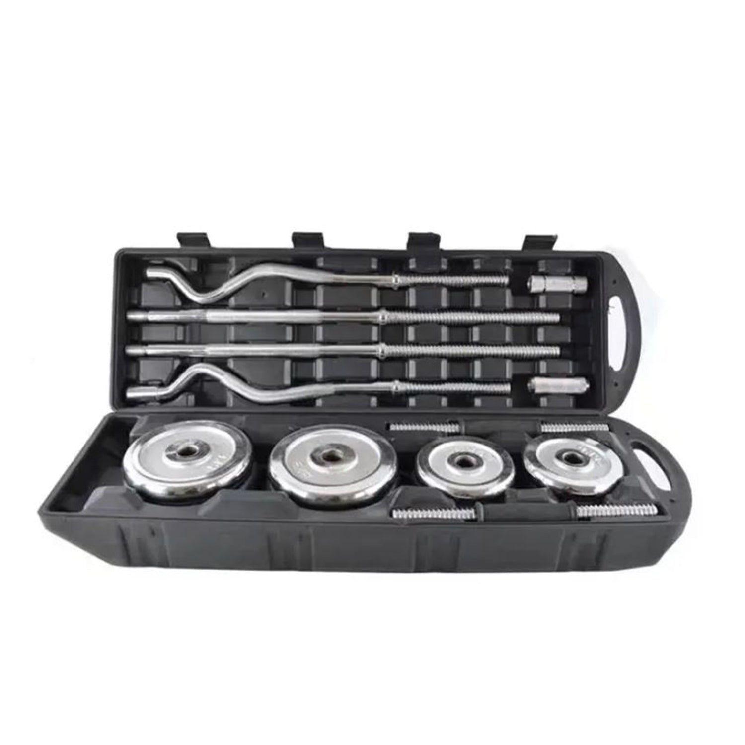YALLA HomeGym 55KG Adjustable Chrome Dumbbell Barbell Set