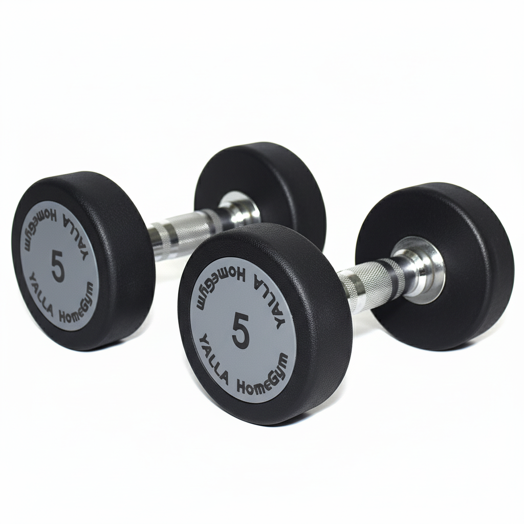 YALLA HomeGym 5KG Premium Round Dumbbells, Durable Weights for Home & Gym Workouts
