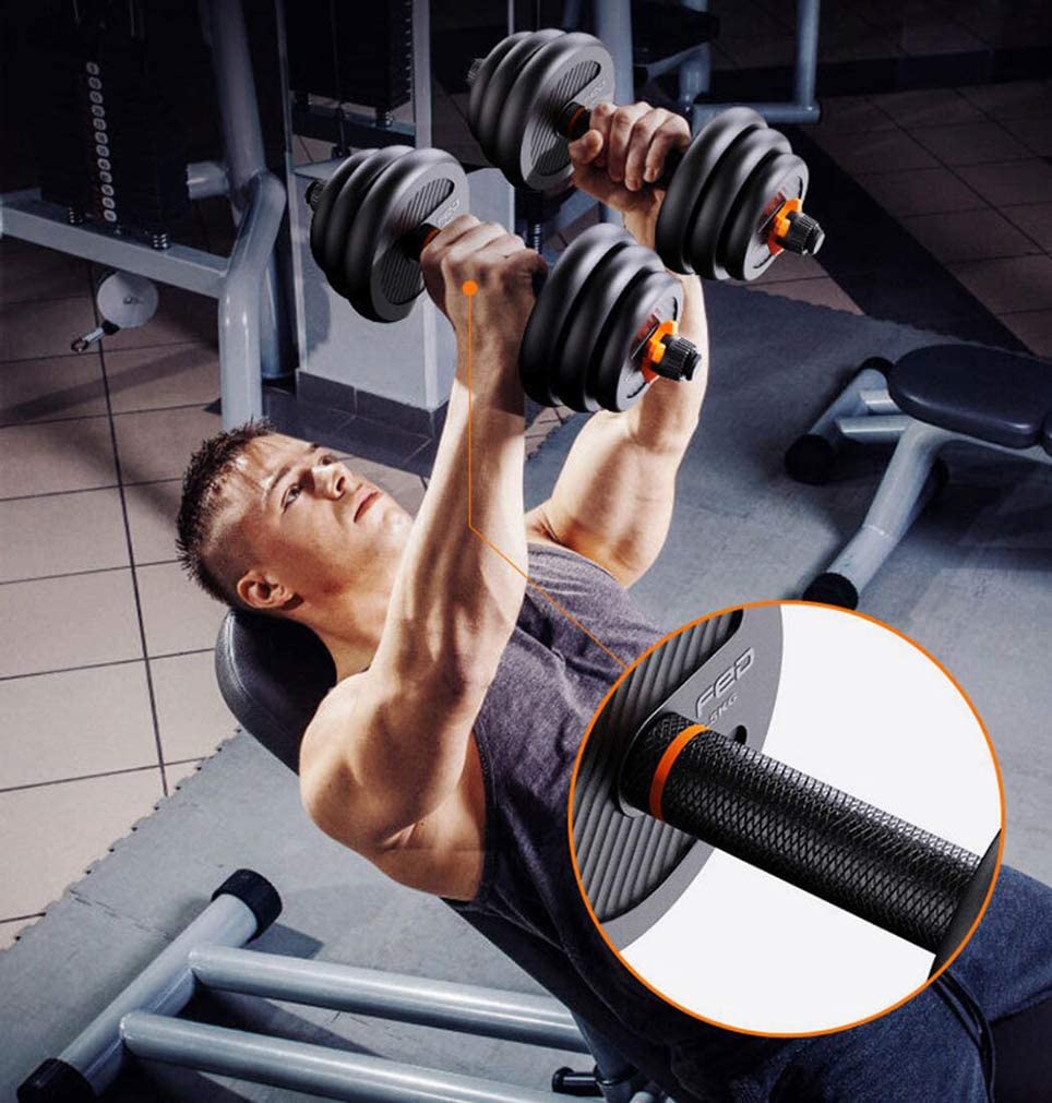YALLA HomeGym 40KG Set, 6 in 1 Dumbbell, Kettlebell And Barbell
