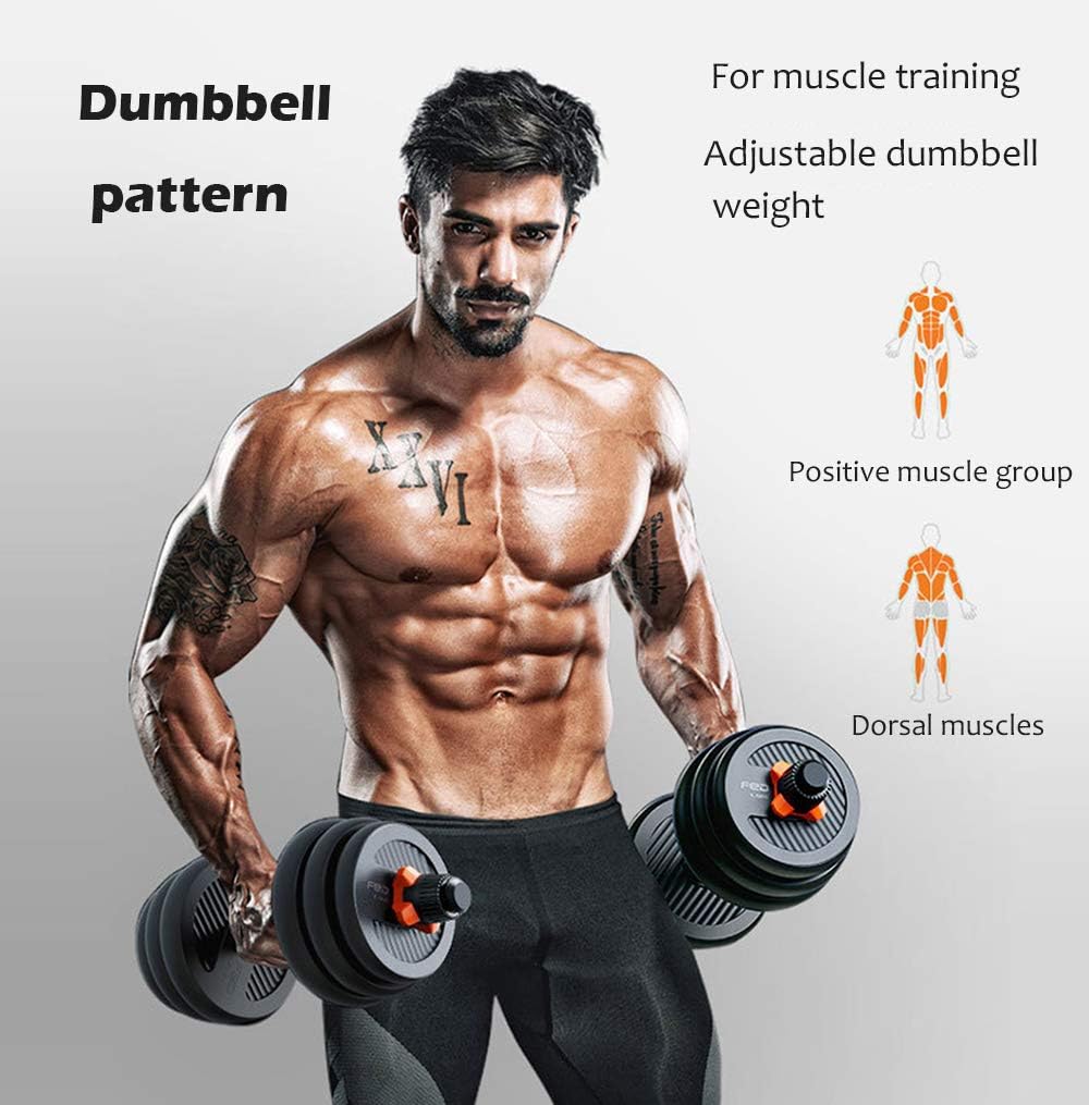 YALLA HomeGym 40KG Set, 6 in 1 Dumbbell, Kettlebell And Barbell