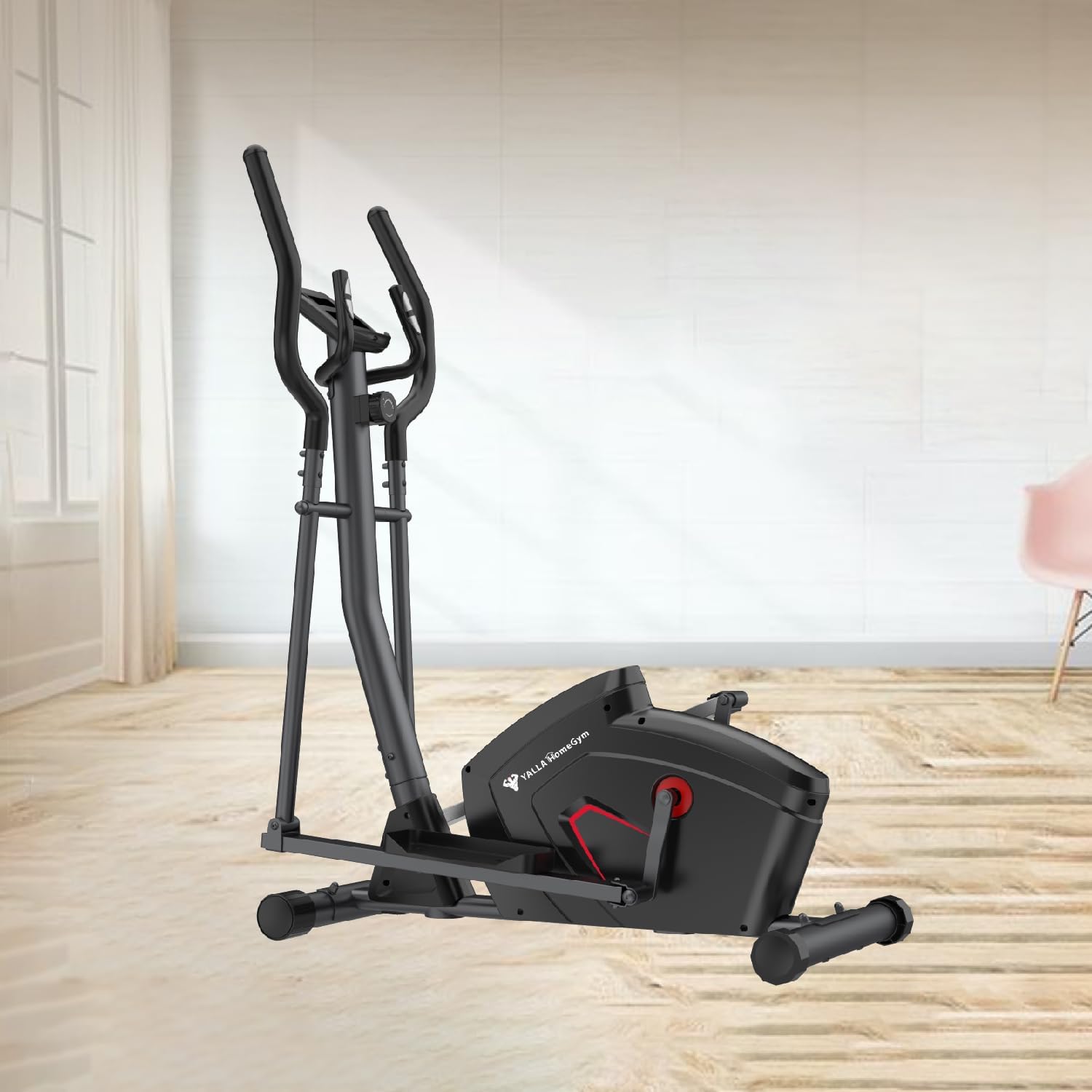 YALLA HomeGym Elliptical Cross Trainer Machine with 8 Level Magnetic Resistance, Cardio Workout Exercise Bike, 100KG Max User