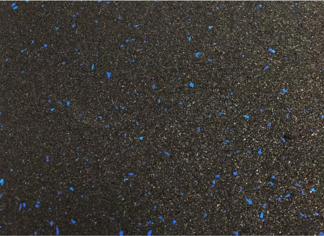20MM Black & Blue Rubber Heavy-Duty Floor Exercise Mat, Interlocking Floor Tiles