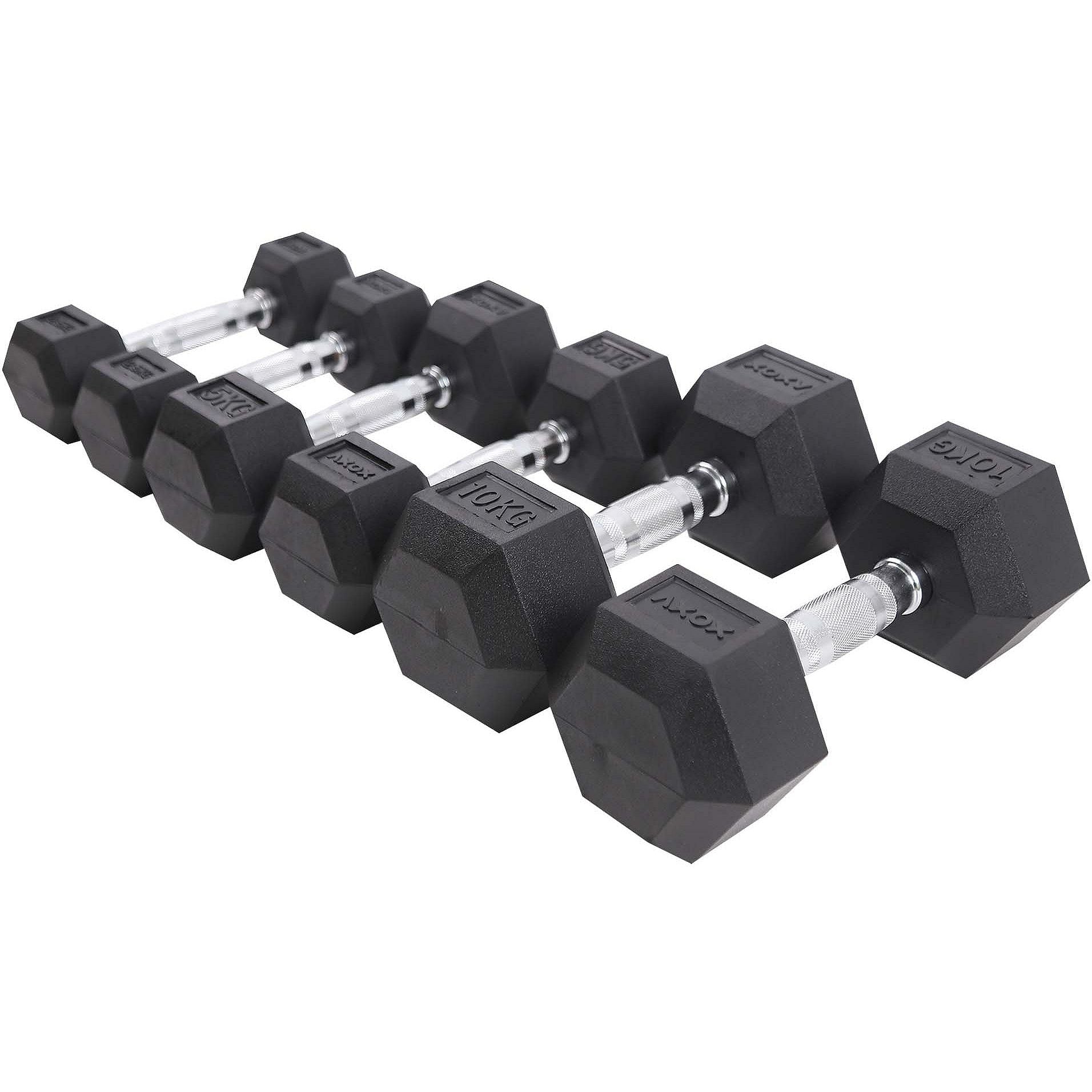Axox Fitness Hex Dumbbell Set With Rack | 2.5 Kg - 25 Kg
