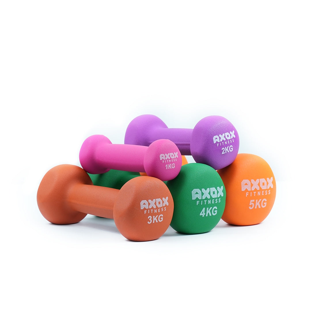 Axox Fitness Neoprene Dumbbell Bundle – Pair | 1 Kg–5 Kg