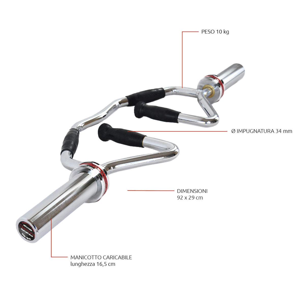 OLYMPIC BARBELL – MULTIGRIP – 220 kg