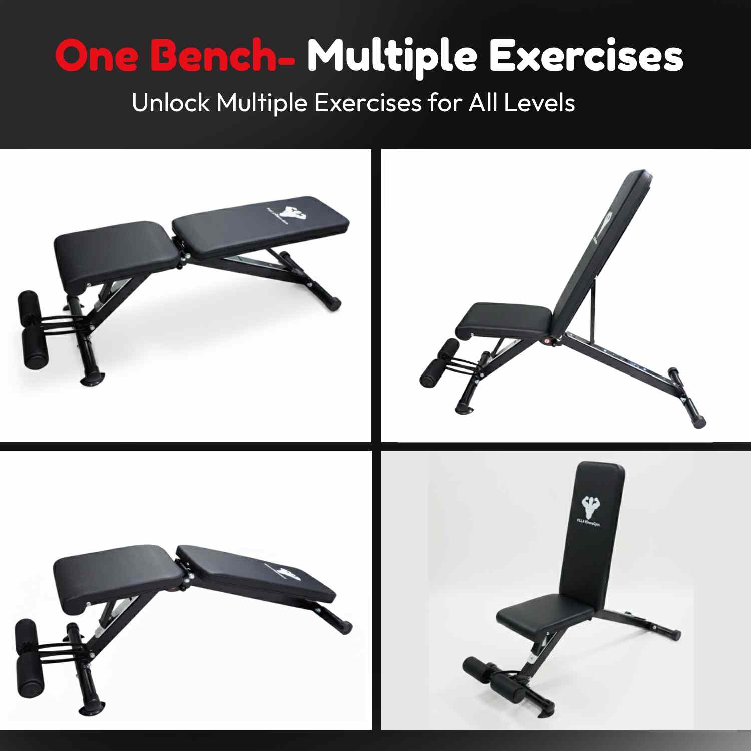 Heavy-Duty Adjustable Weight Bench 350KG Capacity – Incline, Flat & Decline Foldable Gym Bench