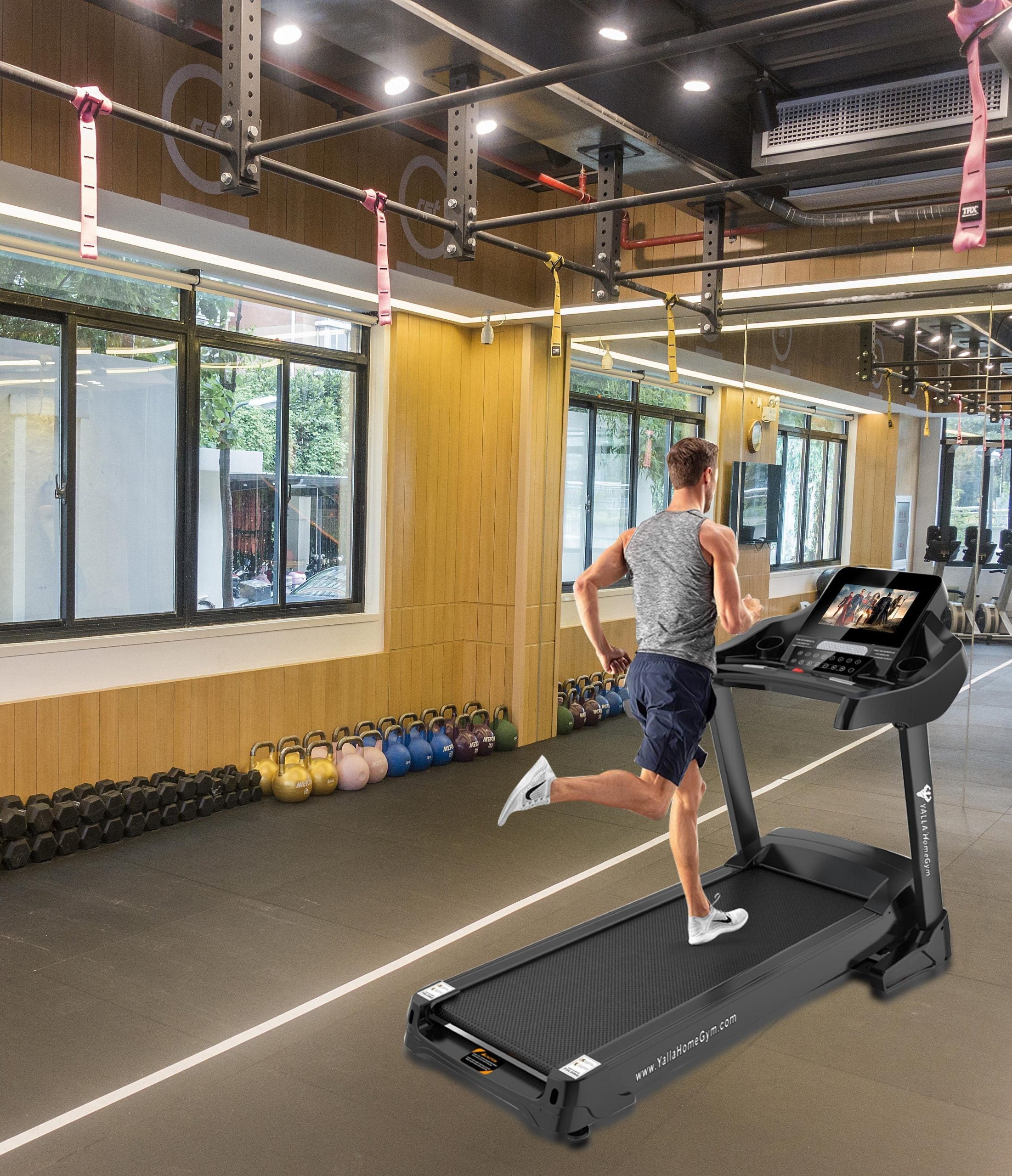 YALLA HomeGym LEGENDS Commerical Treadmill 4.5HP AC Motor, Touch Screen, Auto Incline