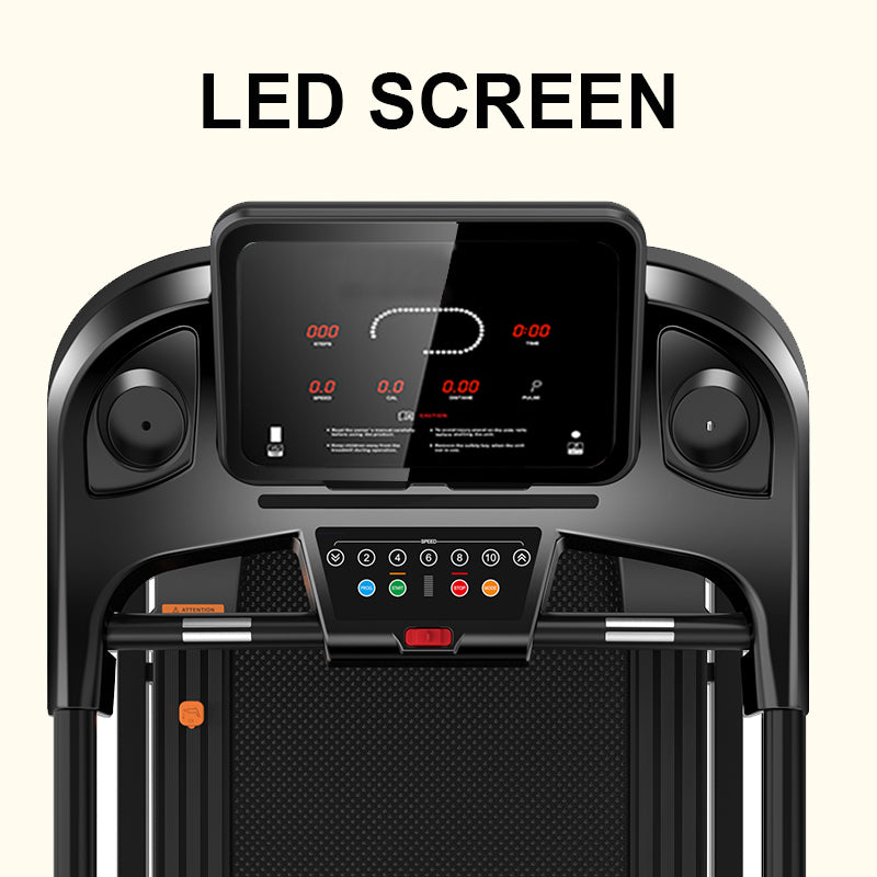 YALLA HomeGym Fitness For Everyone Treadmill 0.6-14KM/H with LED Screen, 2.5HP Motor, Compact, Foldable with 3 levels Manual Incline, Smart Display