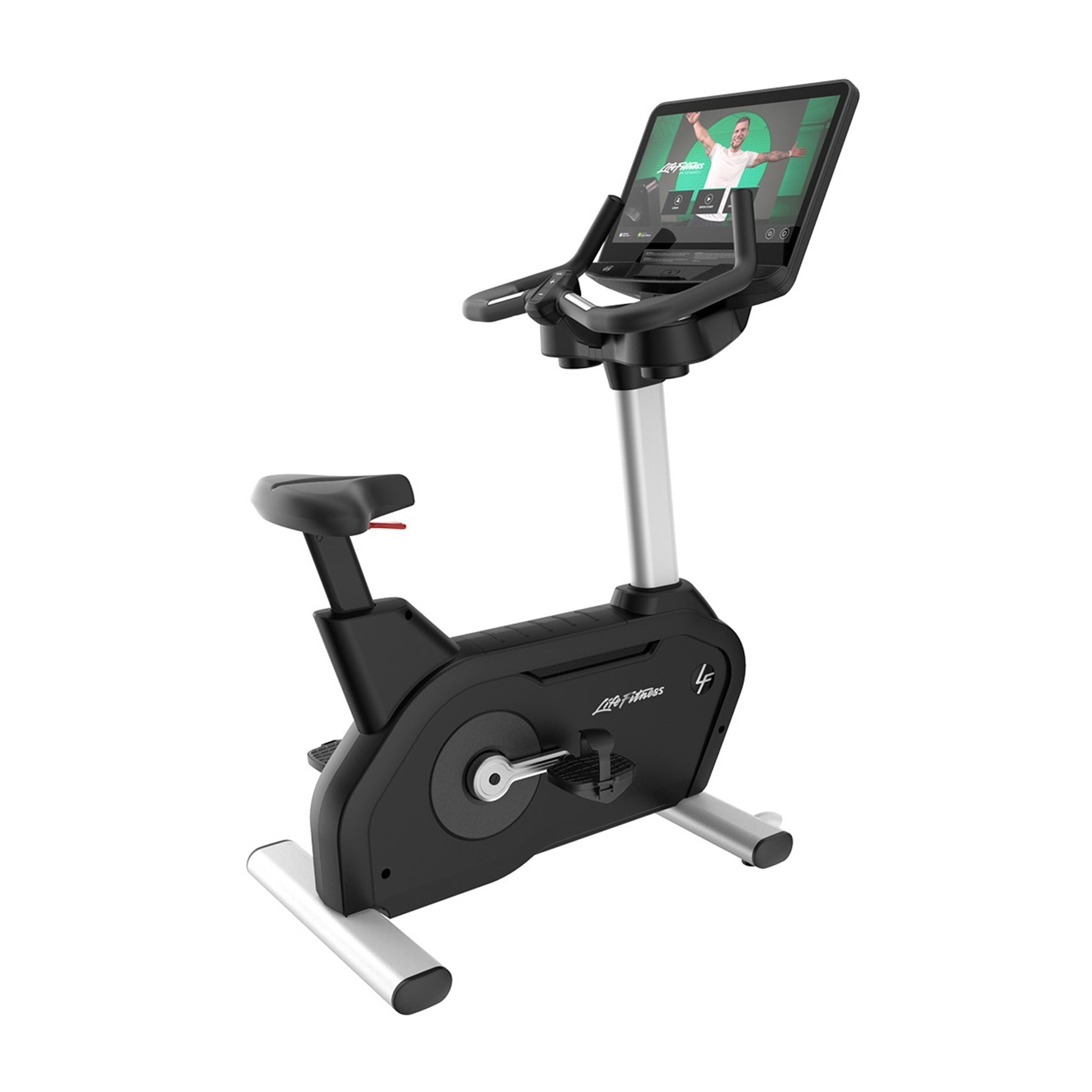 Life Fitness Aspire Upright Bike with SL Console | Arctic Silver Base