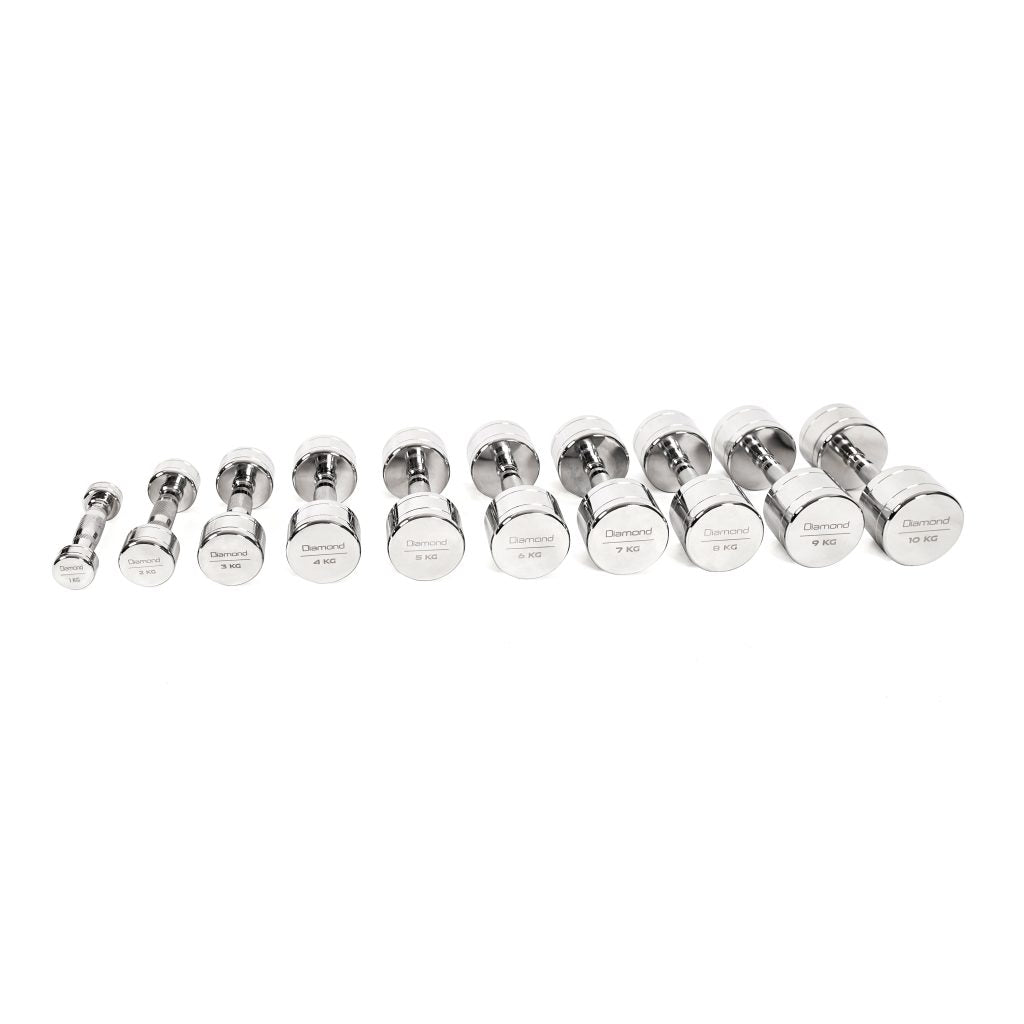 CHROME DUMBBELL SET 1–10 kg