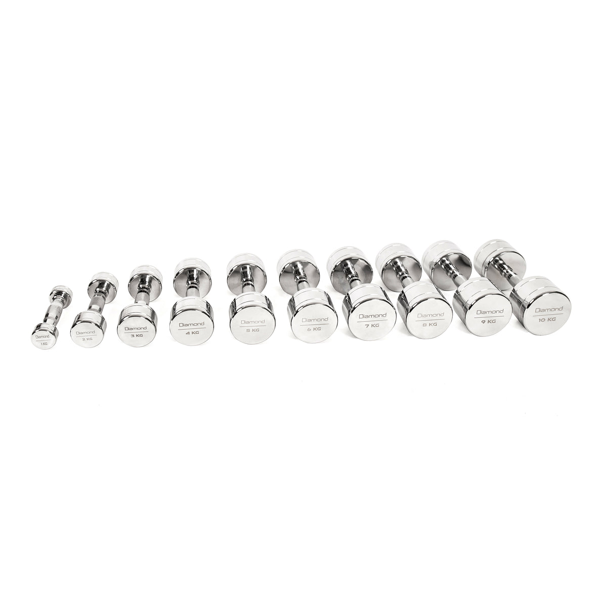 CHROME DUMBBELL SET 1–10 kg