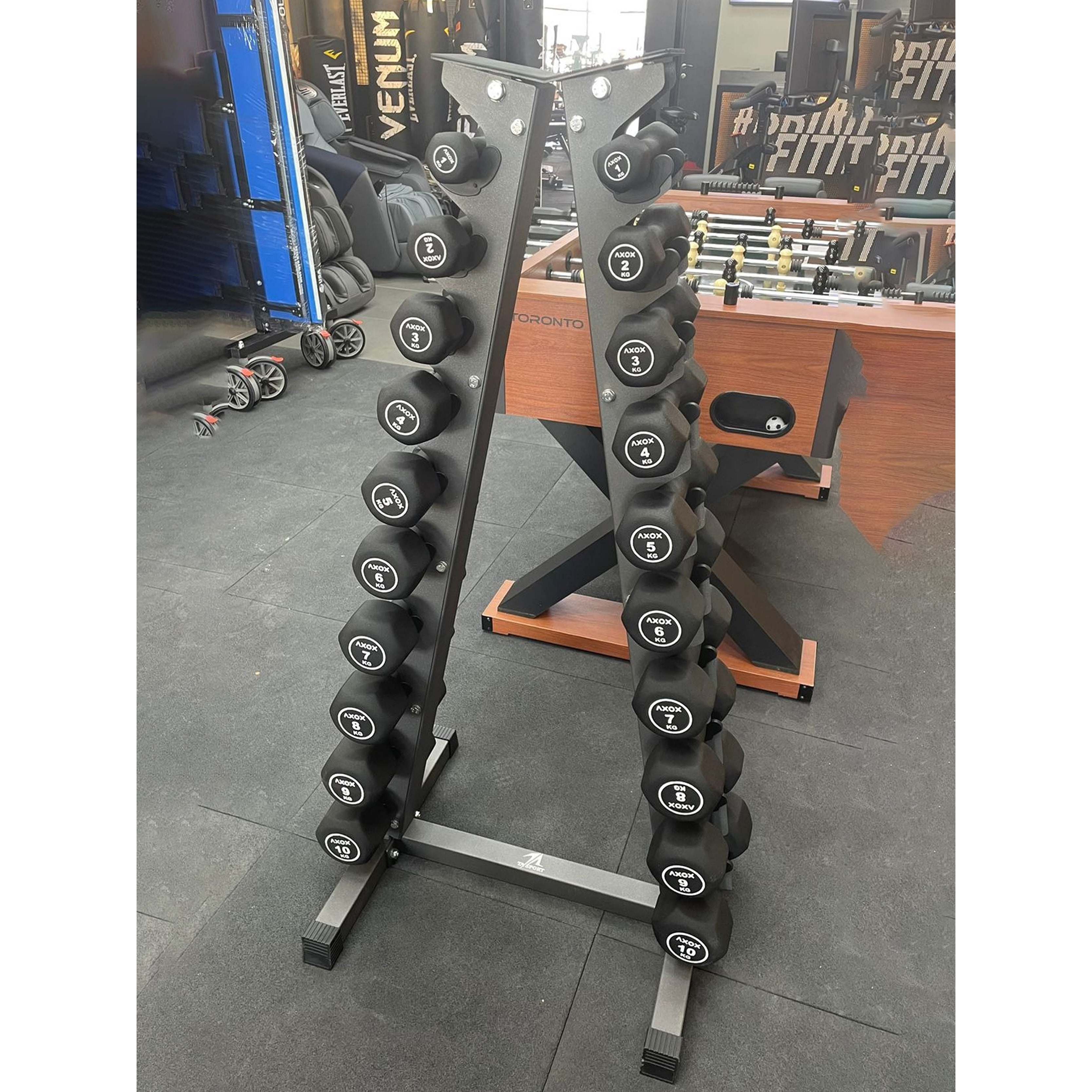 Axox Fitness Neoprene Dumbbell with Rack