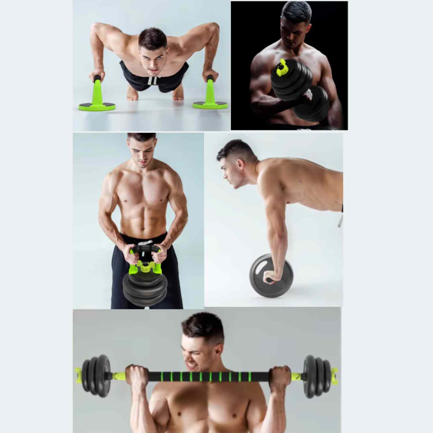YALLA HomeGym 50KG Adjustable 8-in-1 Dumbbell Barbell Kettlebell Weight Set