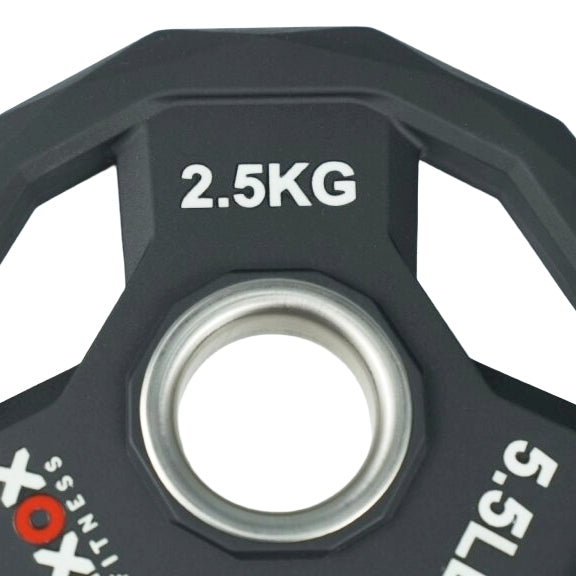 Axox Fitness 3-Grip TPU Weight Plates with 60-Inch Olympic Barbell Set | 60 Kg