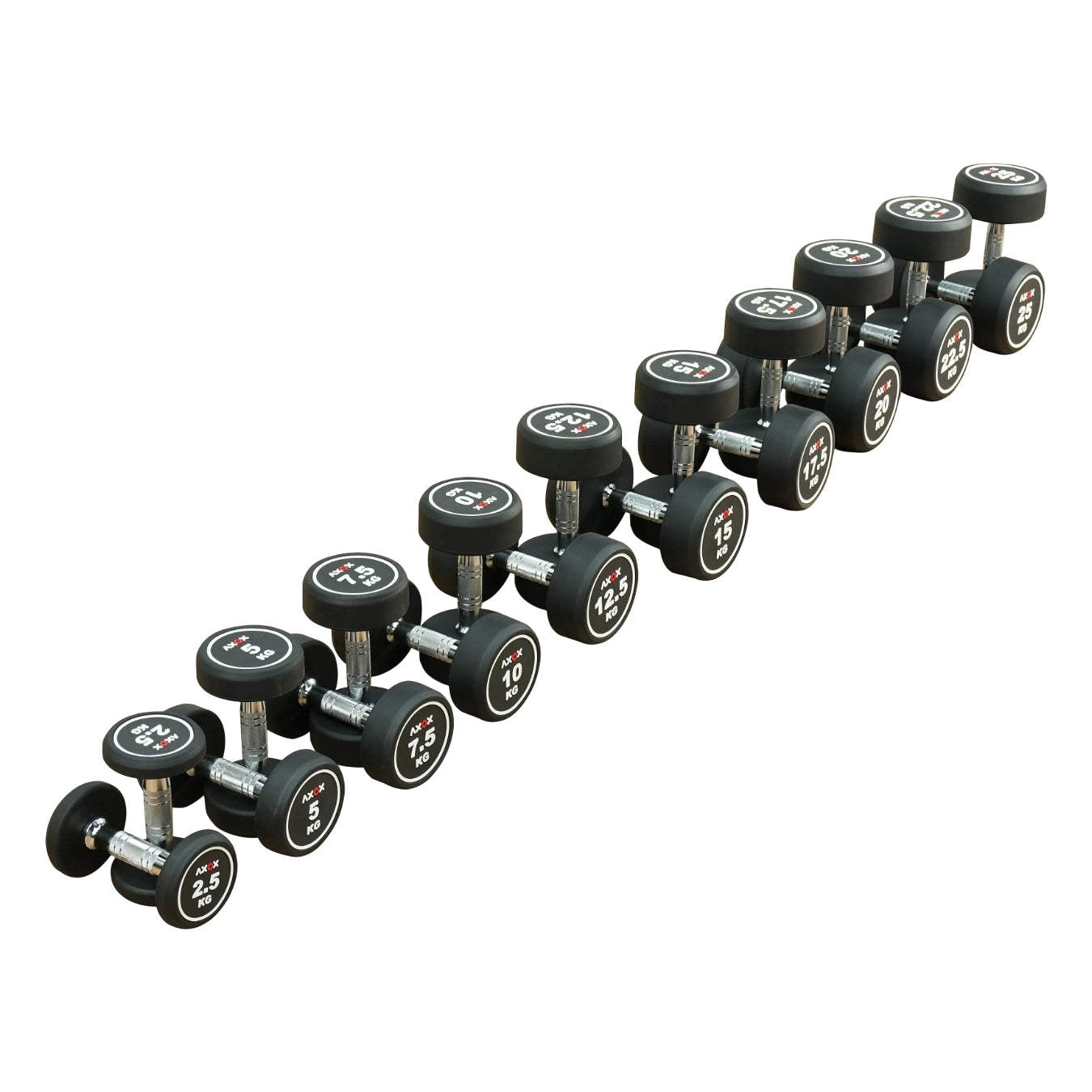 Axox Fitness Round Dumbbell Set with Rack | 2.5Kg - 25Kg