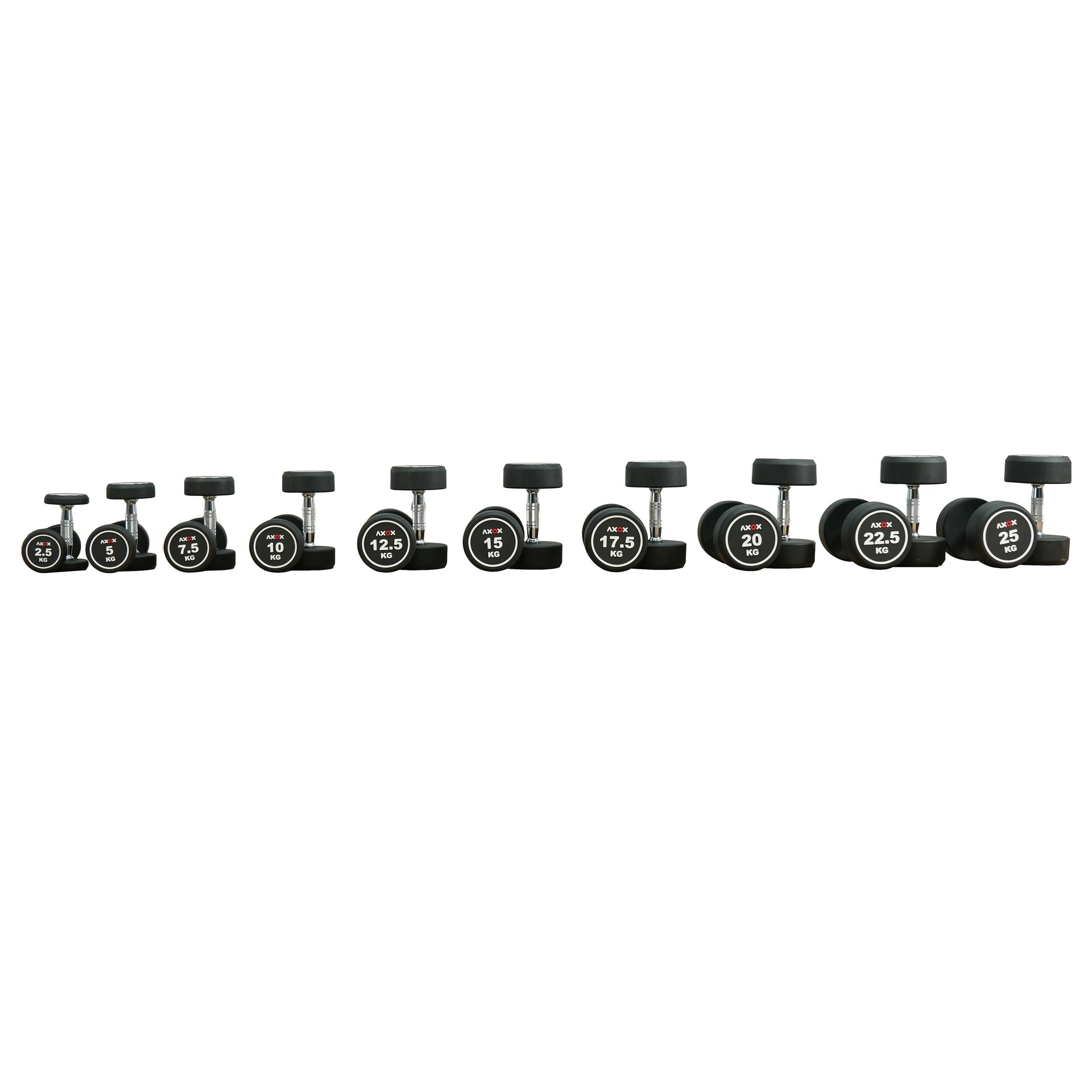 Axox Fitness Round Dumbbell Set with Rack | 2.5Kg - 25Kg