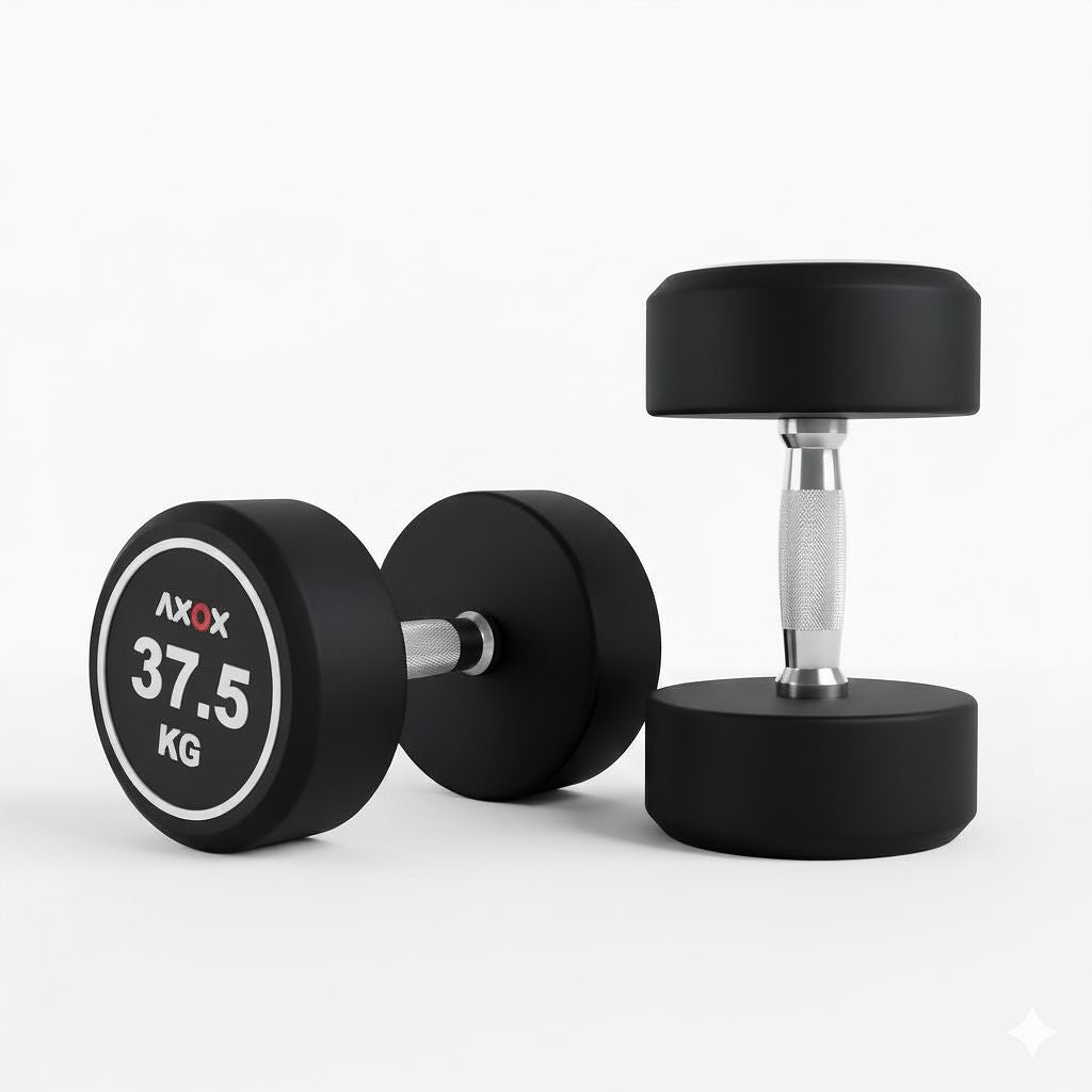 Axox Fitness Rubber Round Dumbbell - Pair | 37.5 Kg