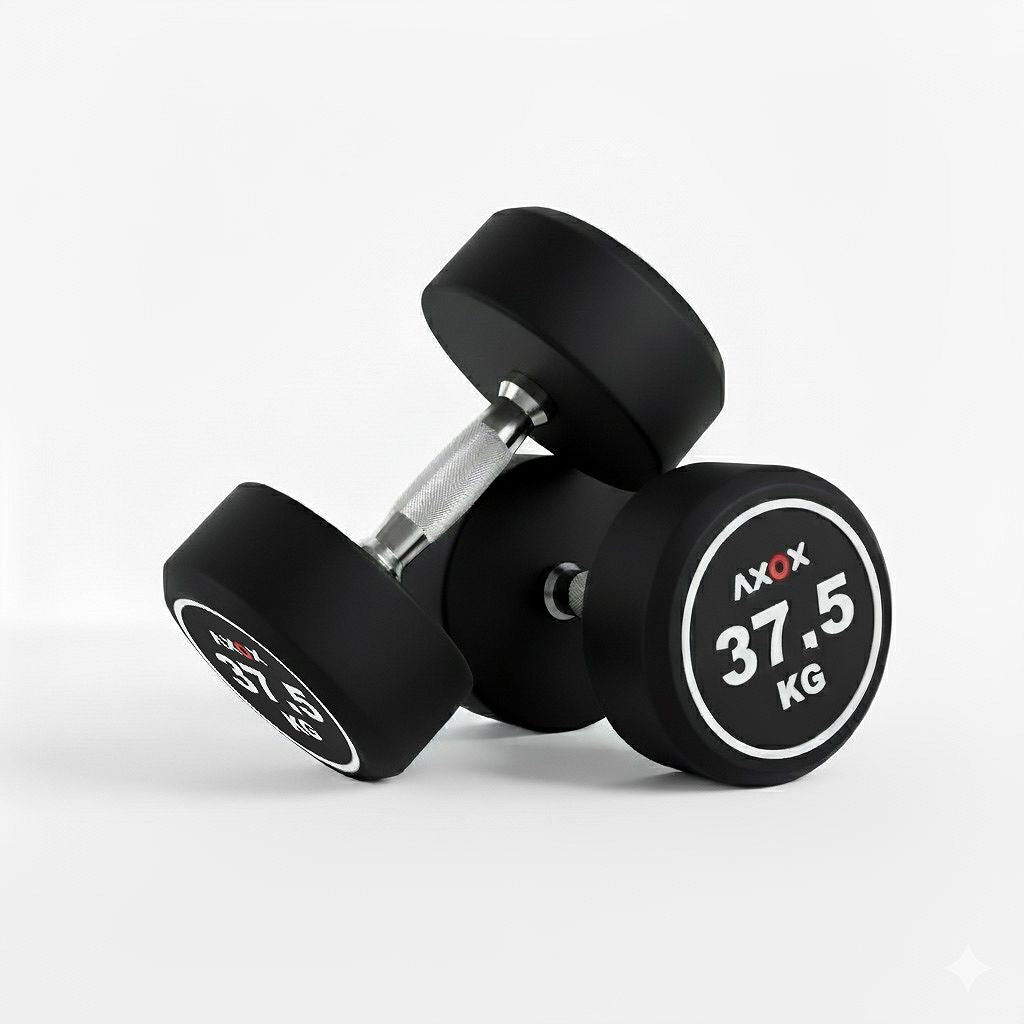 Axox Fitness Rubber Round Dumbbell - Pair | 37.5 Kg