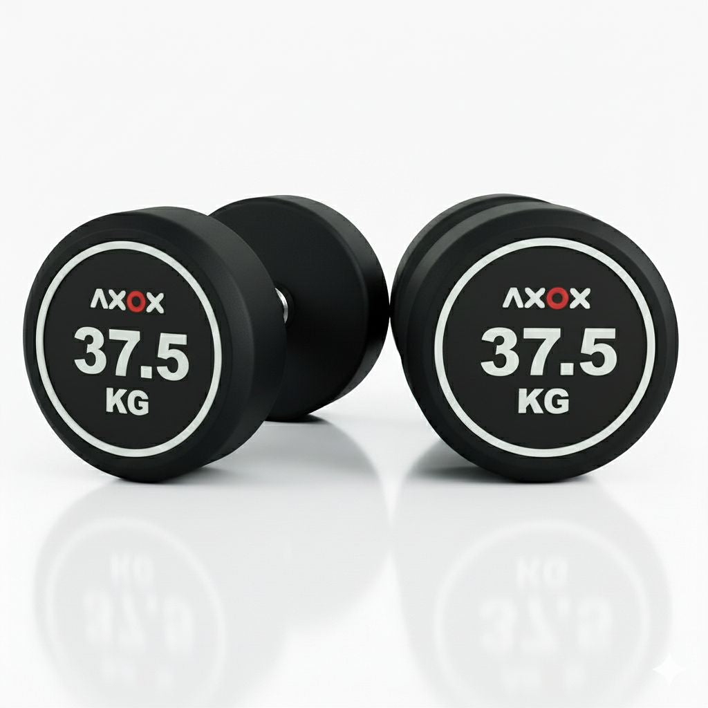 Axox Fitness Rubber Round Dumbbell - Pair | 37.5 Kg