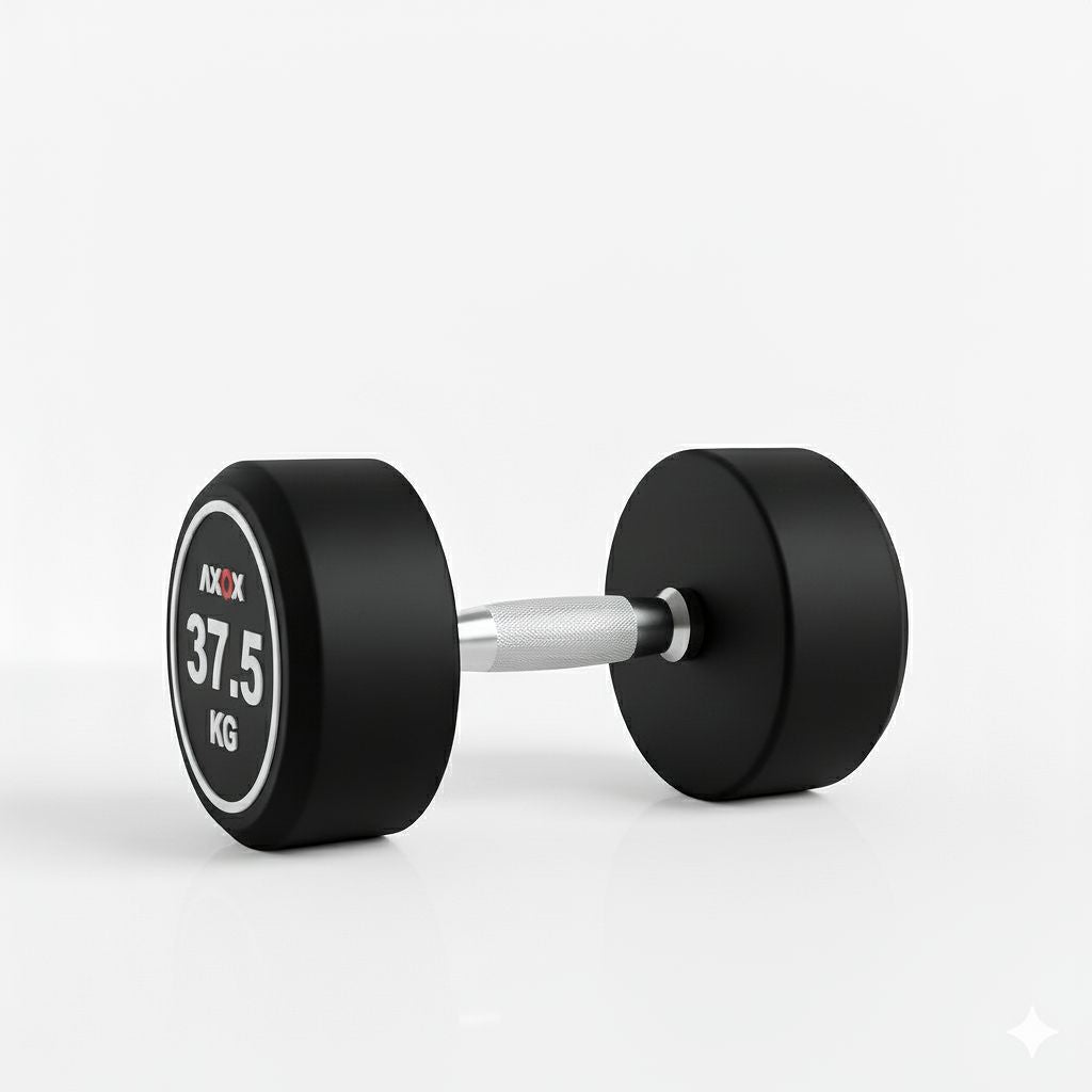 Axox Fitness Rubber Round Dumbbell - Pair | 37.5 Kg