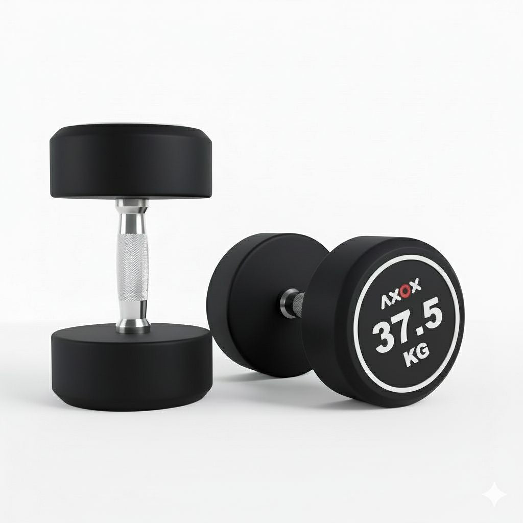 Axox Fitness Rubber Round Dumbbell - Pair | 37.5 Kg